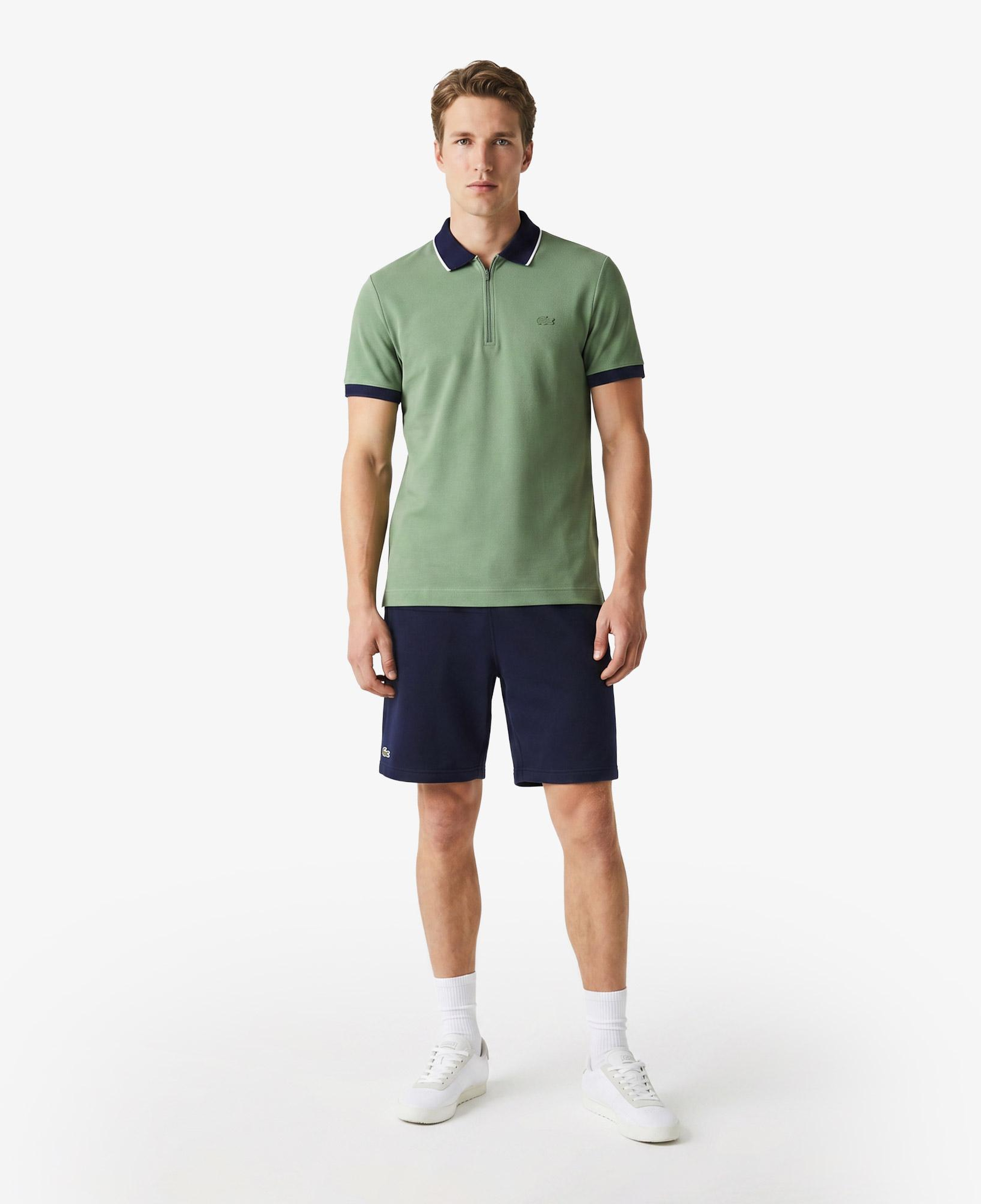 Erkek Regular Fit Renk Bloklu Yeşil Polo