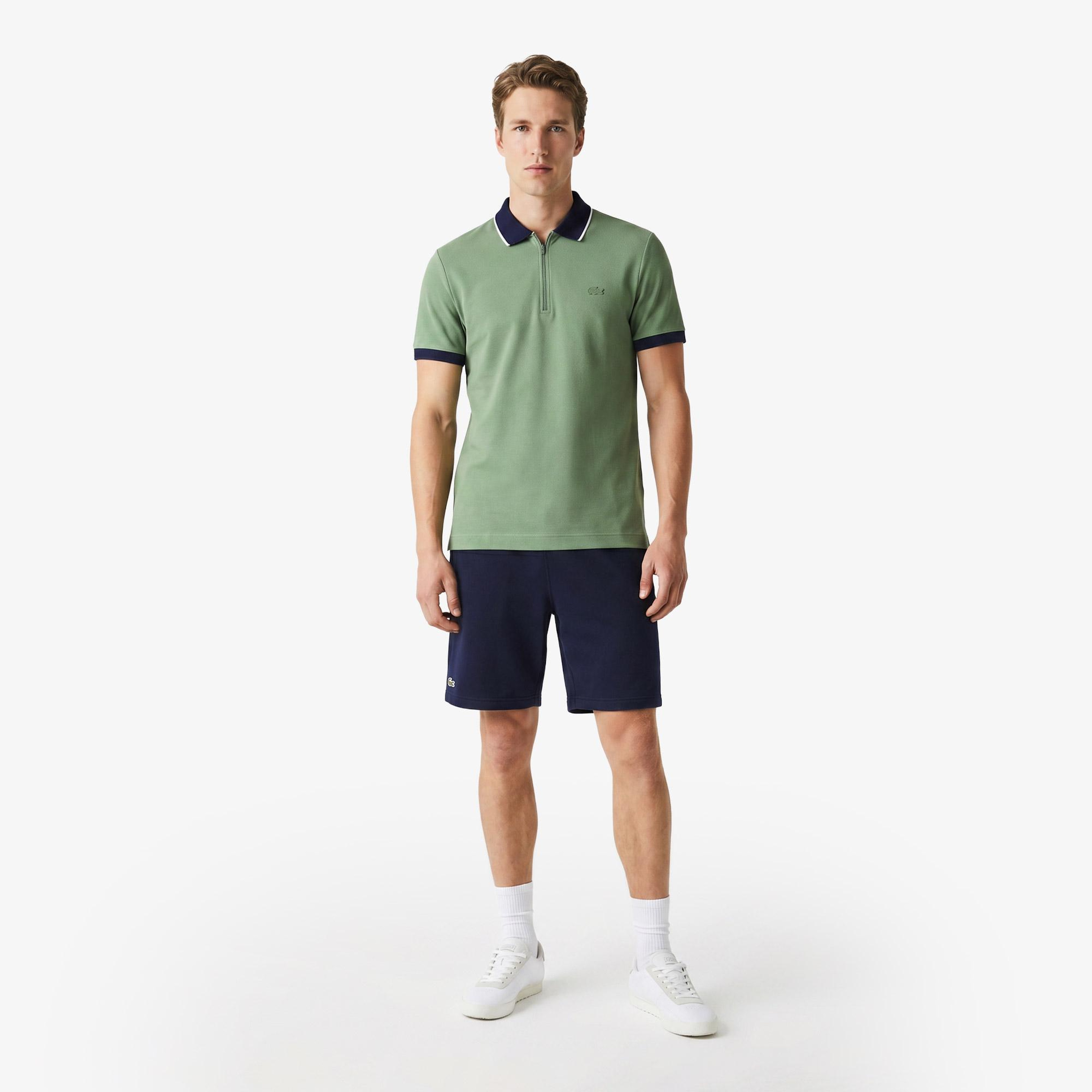 Erkek Regular Fit Renk Bloklu Yeşil Polo