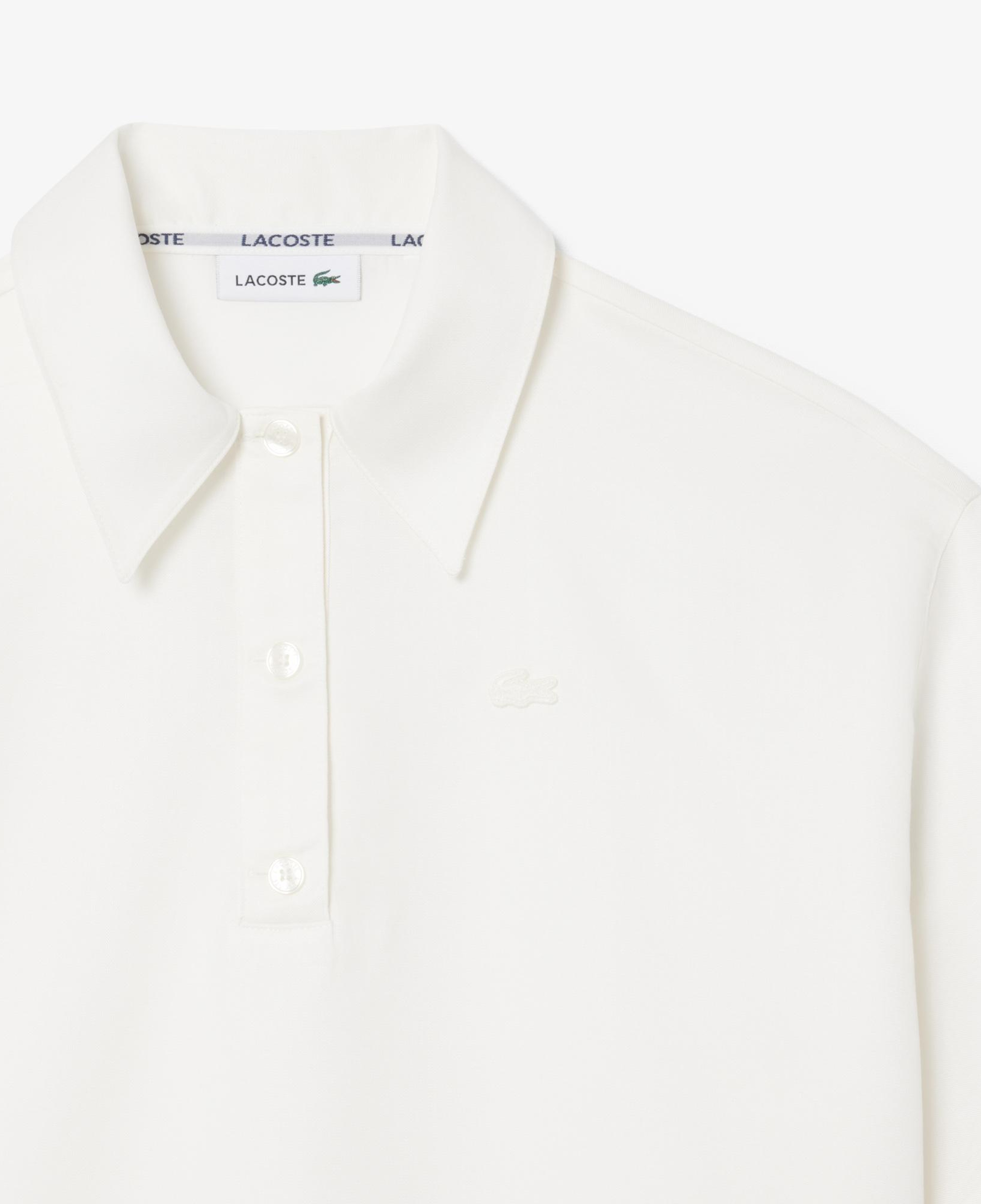Kadın Oversize Fit Truvakar Kollu Beyaz Polo