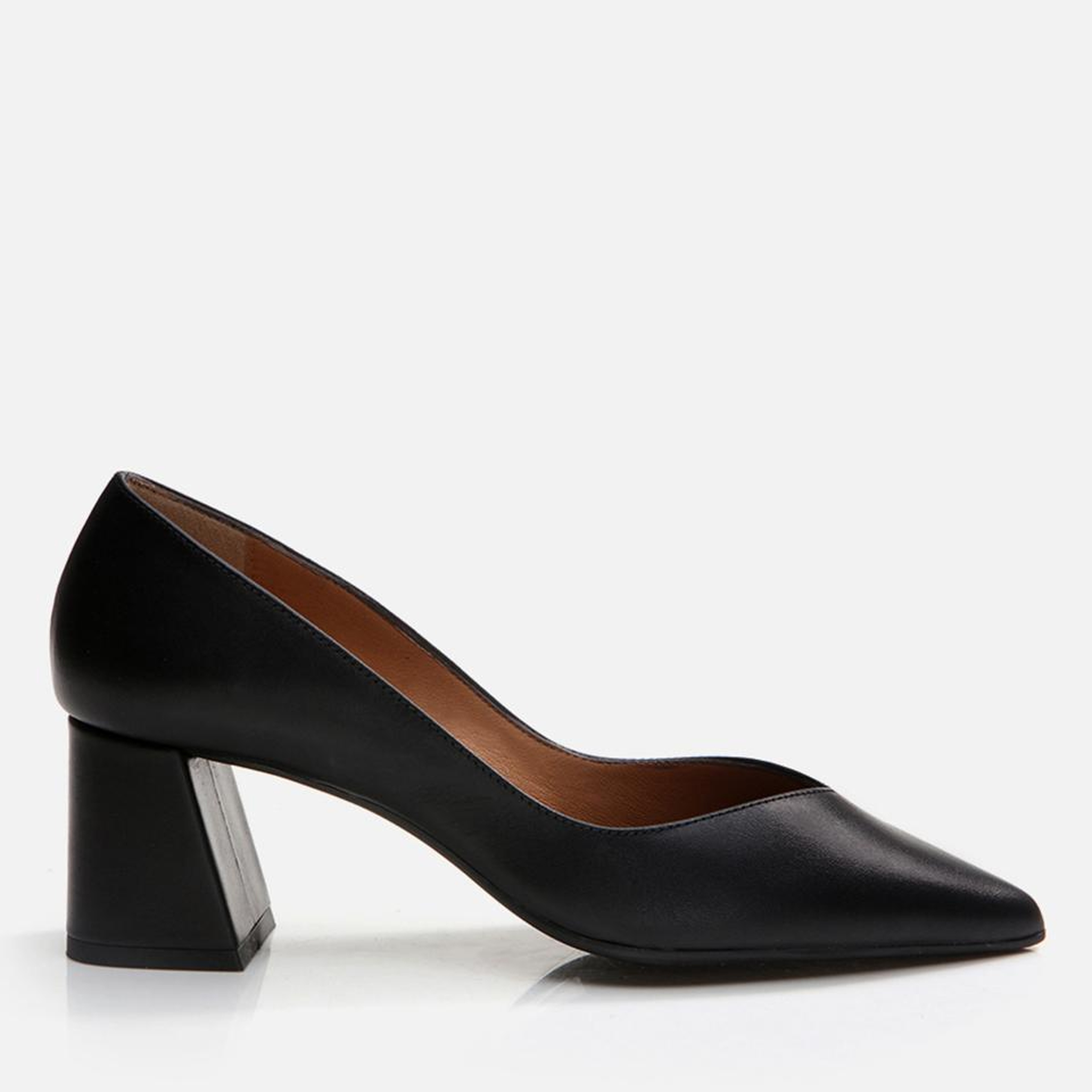 Kadın Deri Siyah Kalın Topuklu Ayakkabı