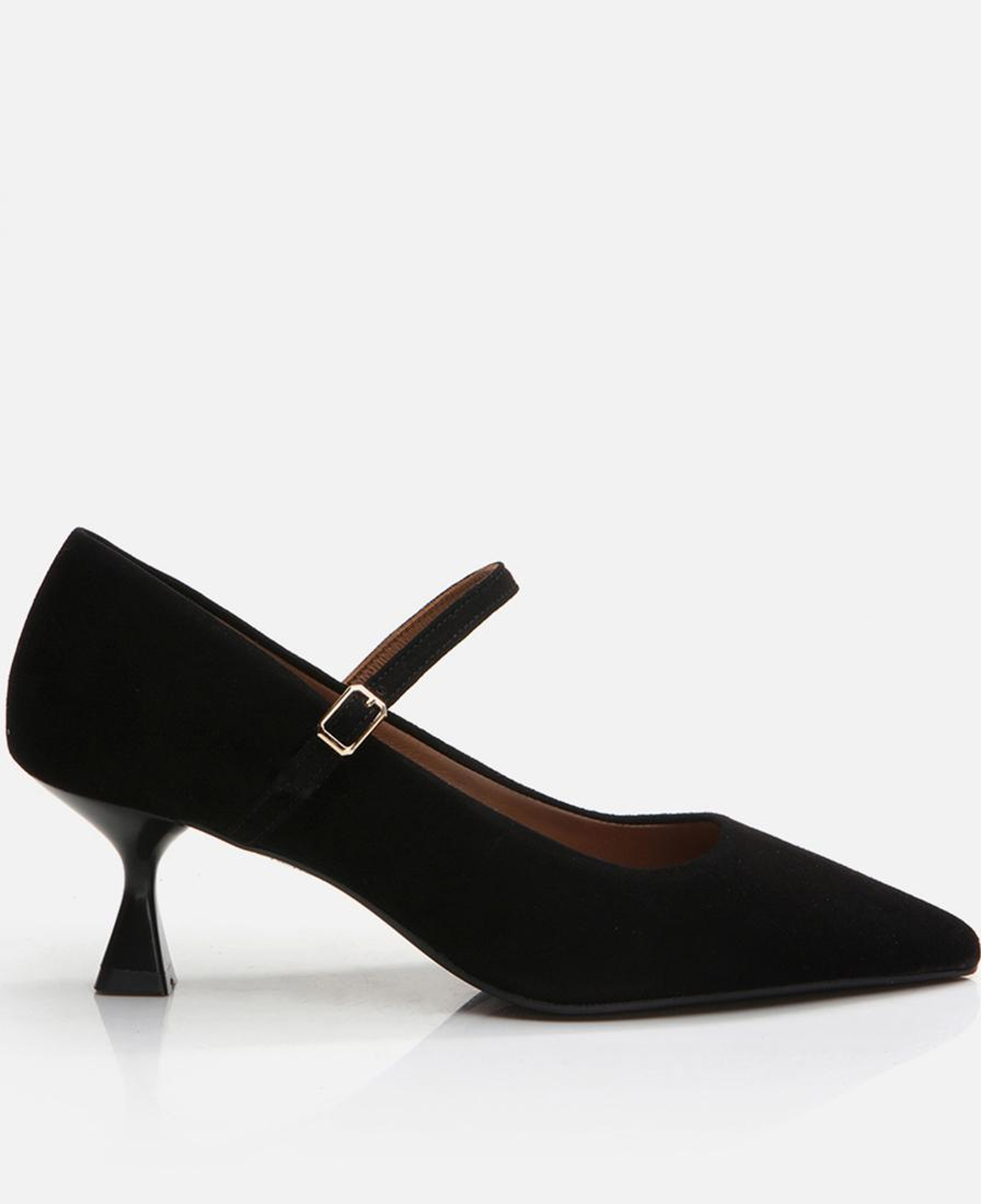 Kadın Deri Mary Jane Siyah Stiletto