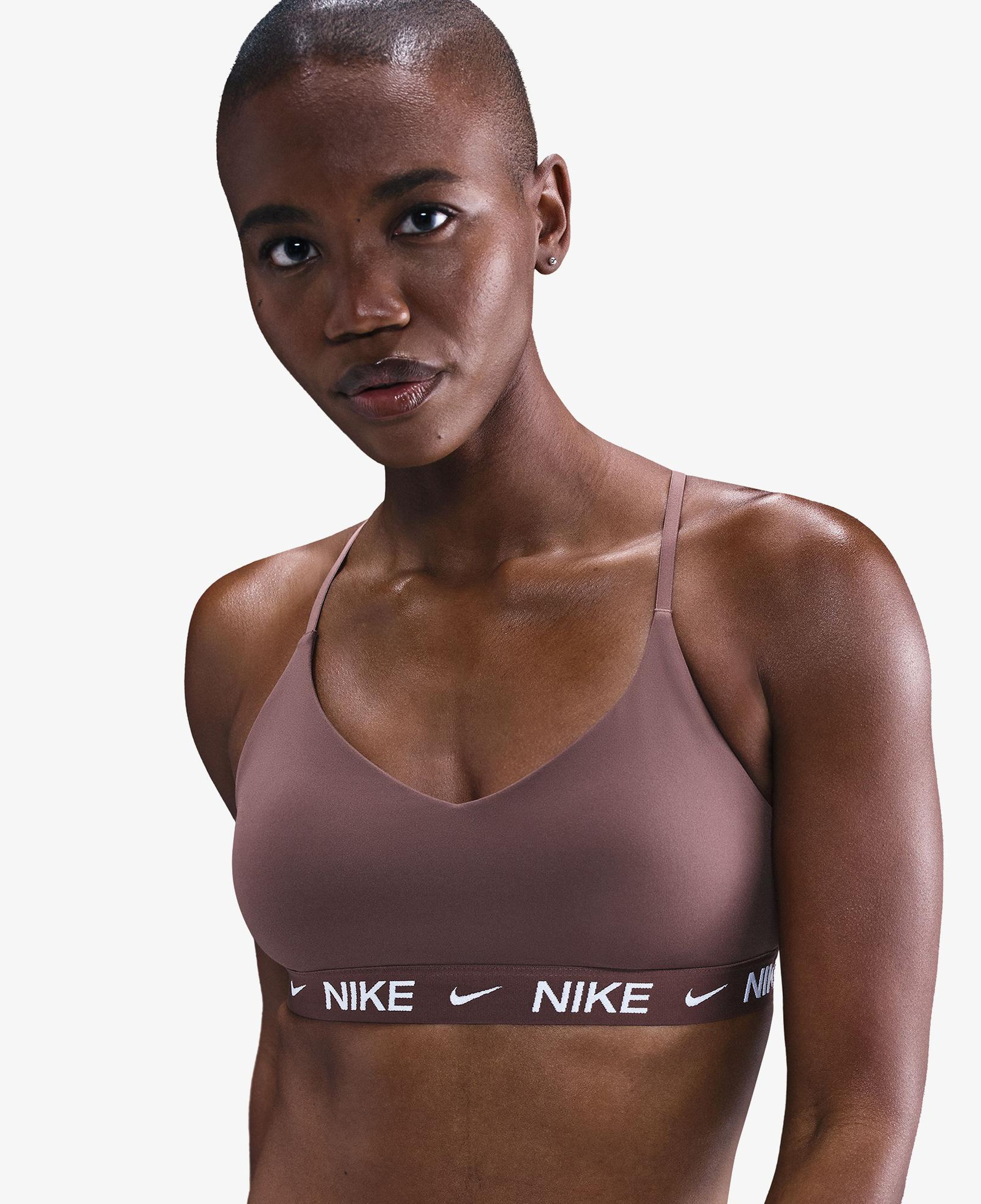 Nike Dri-Fit Indy Light Support Kadın Kahverengi Bra