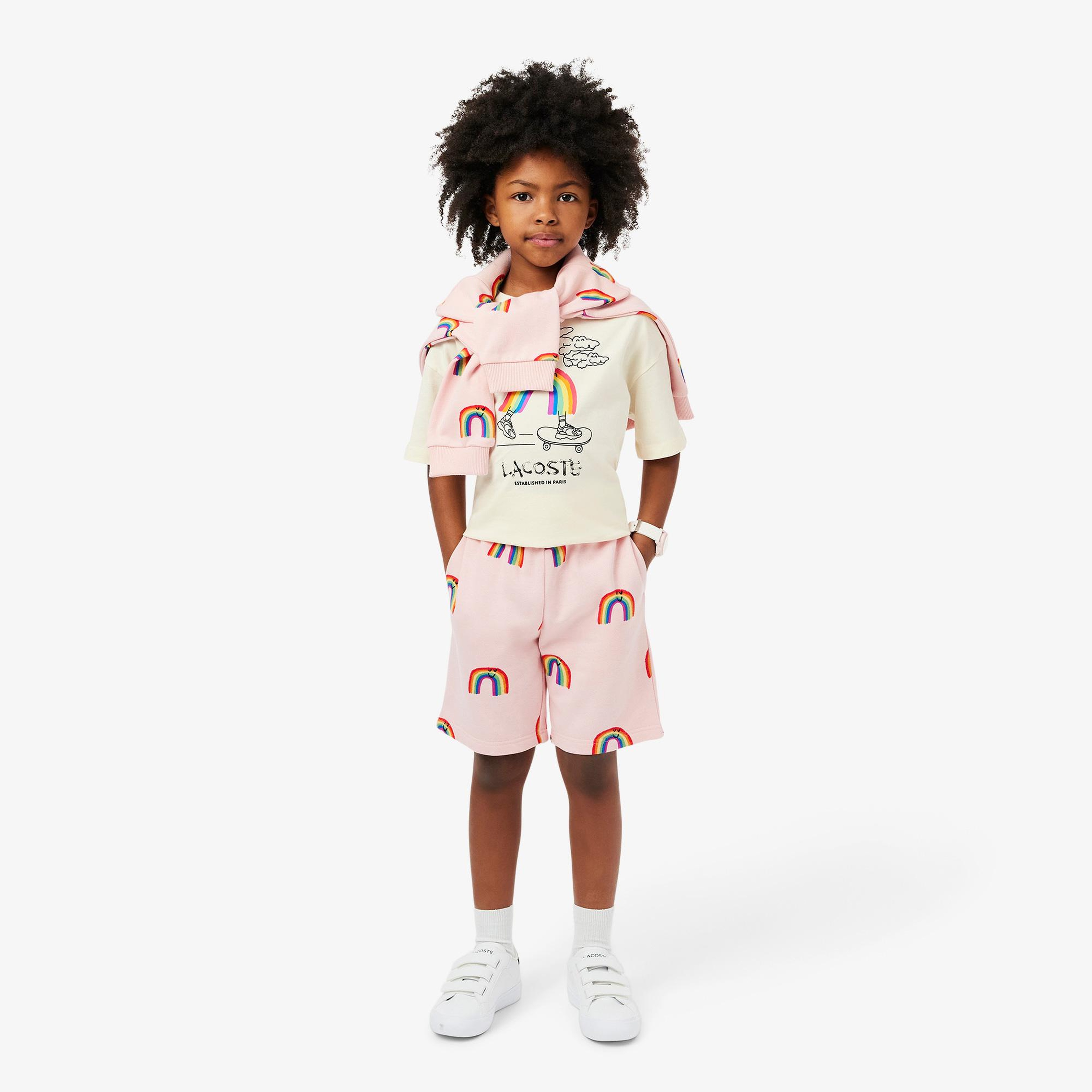 Lacoste Desenli Çocuk Krem T-Shirt