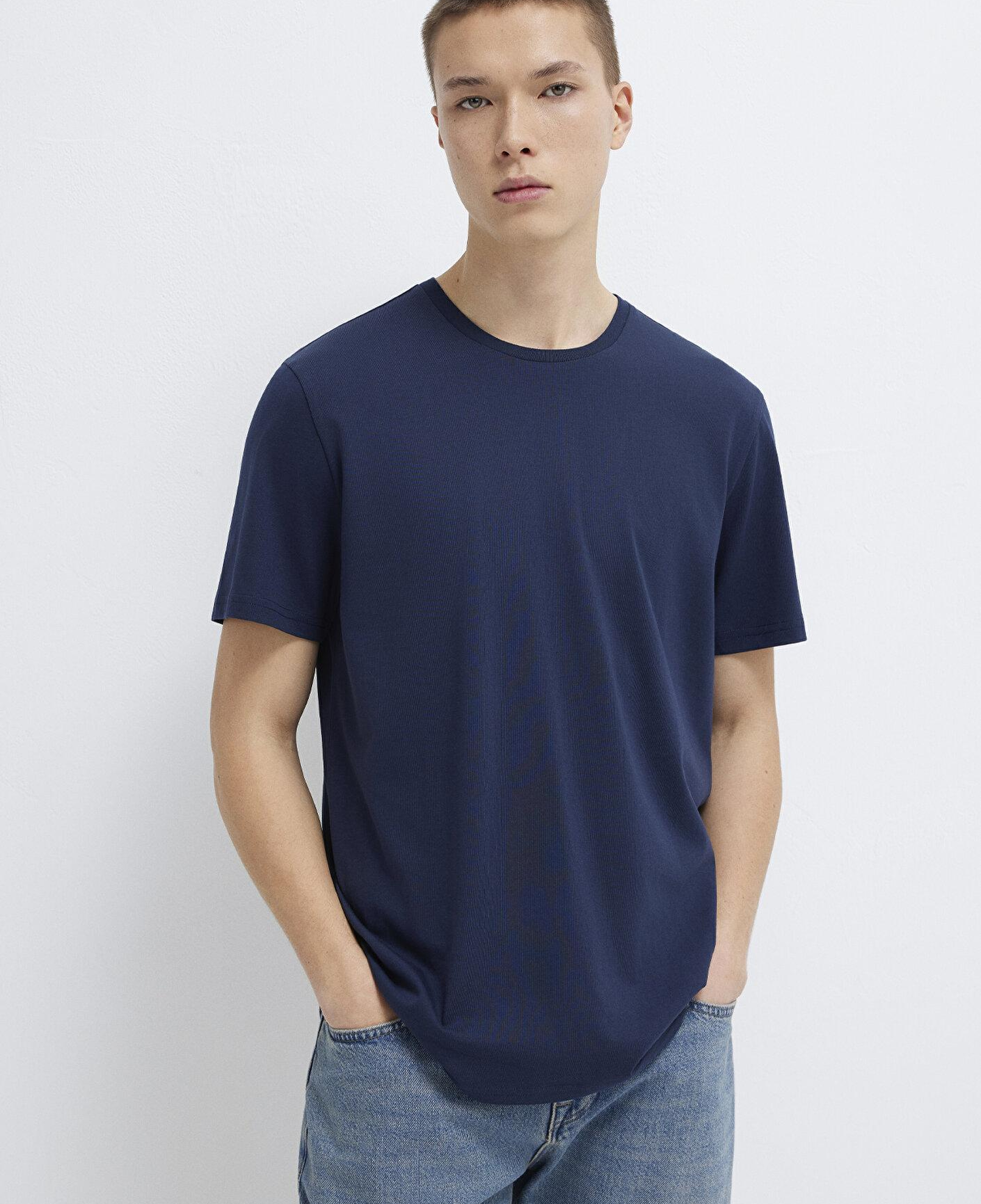 Mavi 3lü Bisiklet Yaka Erkek Basic Tişört Slim Fit / Dar Kesim 0611784-70490