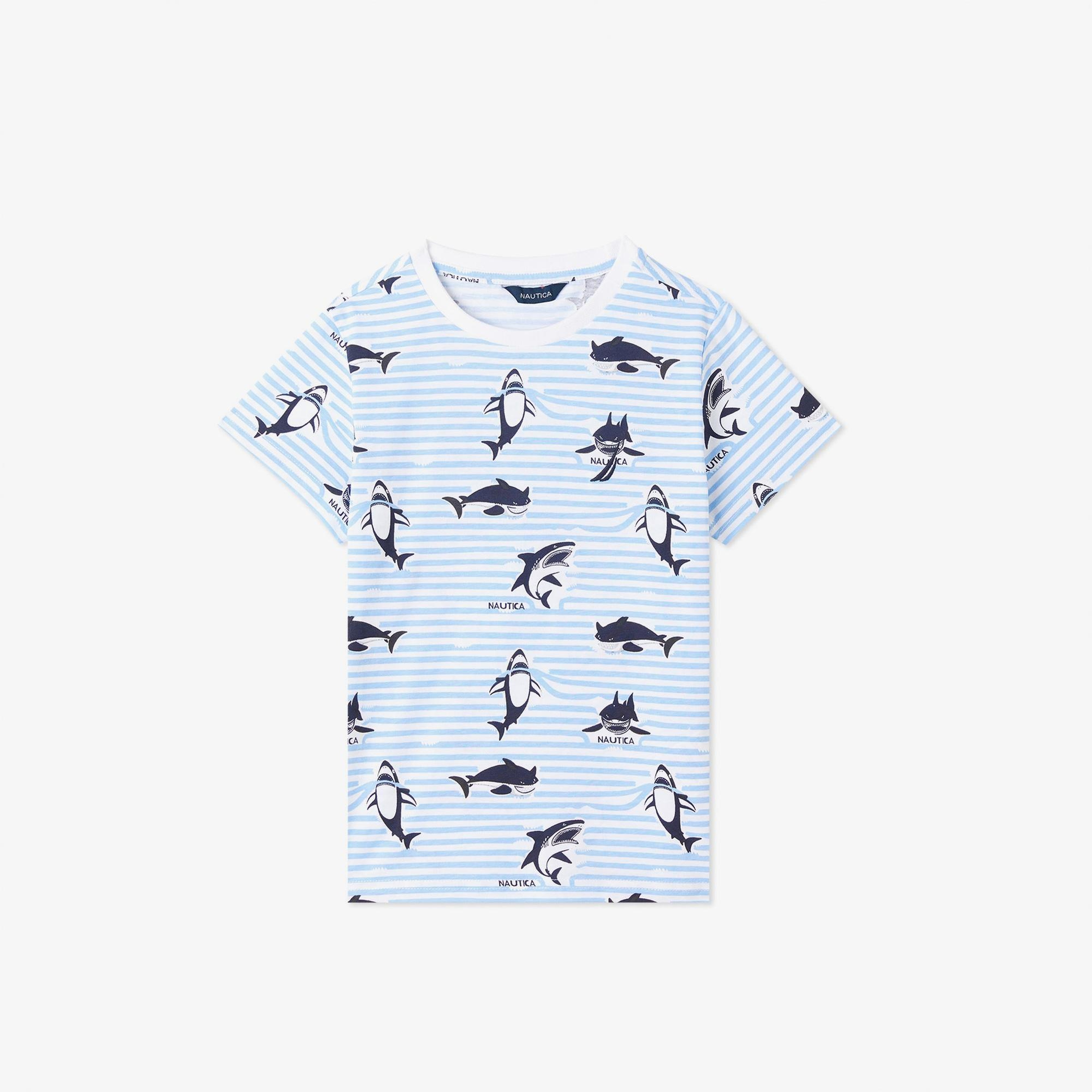 Nautica Erkek Çocuk Mavi Regular Fit Baskılı T-Shirt