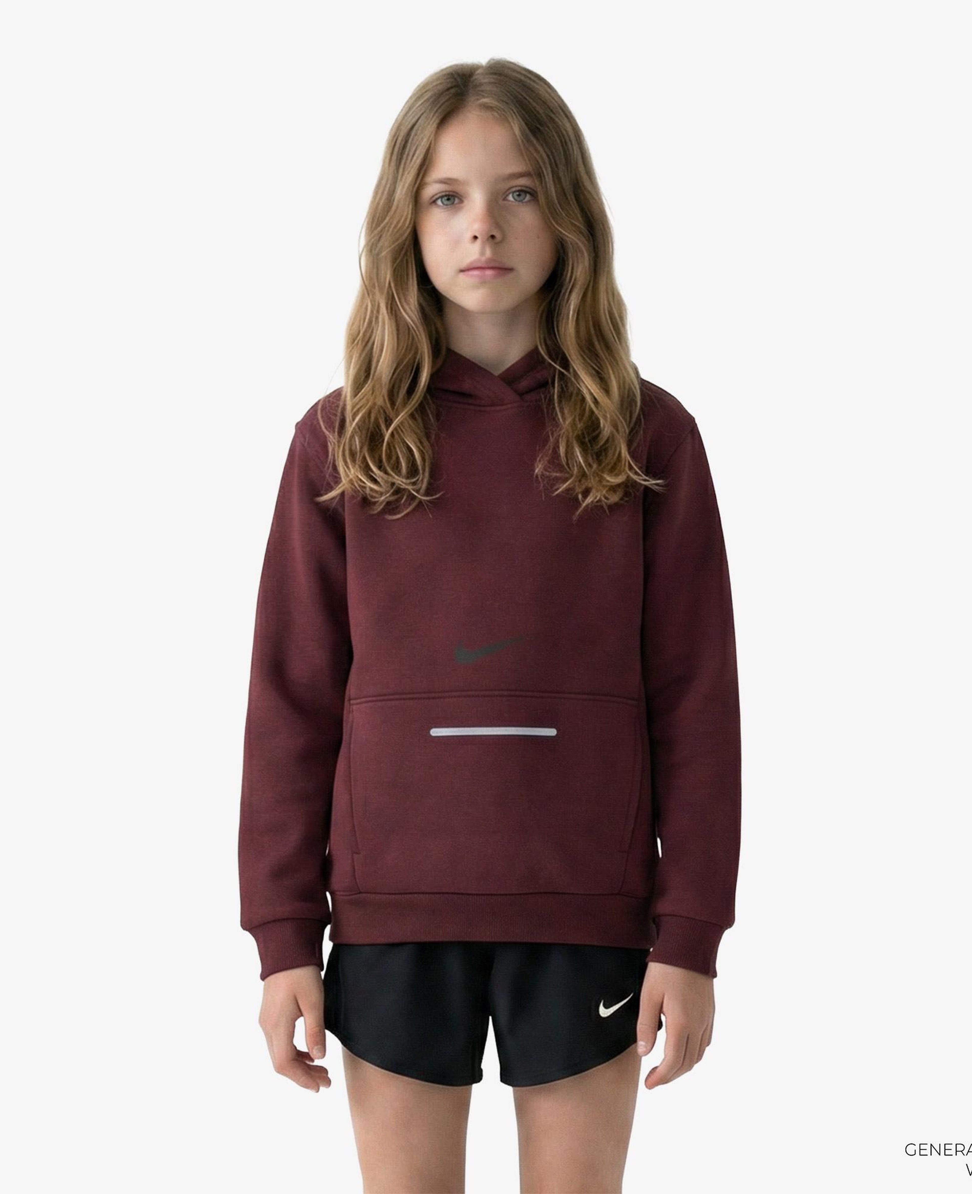 Nike Sportswear Club Fleece Çocuk Bordo Kapüşonlu Hoodie