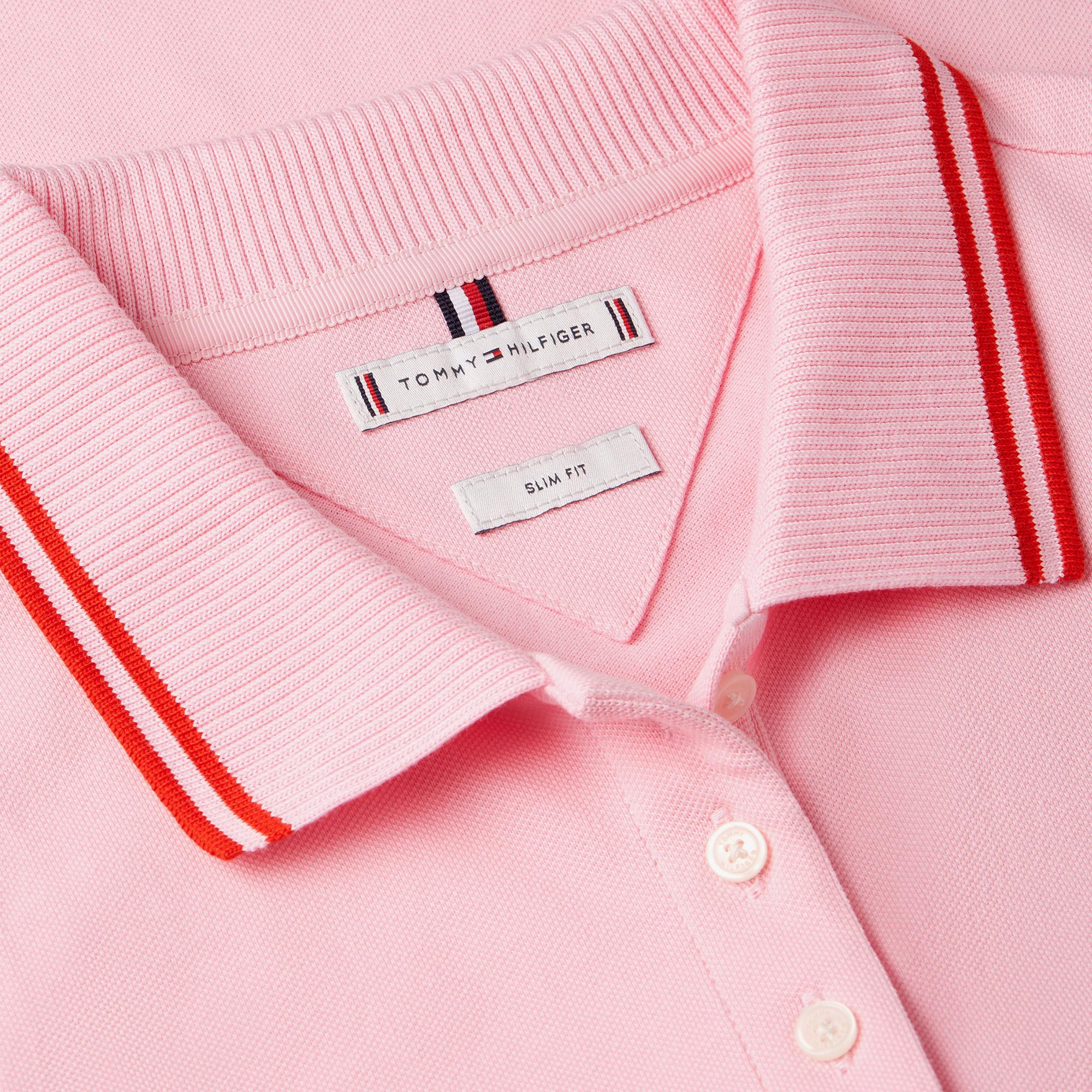 Tommy Hilfiger Swimshop Kadın Pembe Polo Yaka T-Shirt