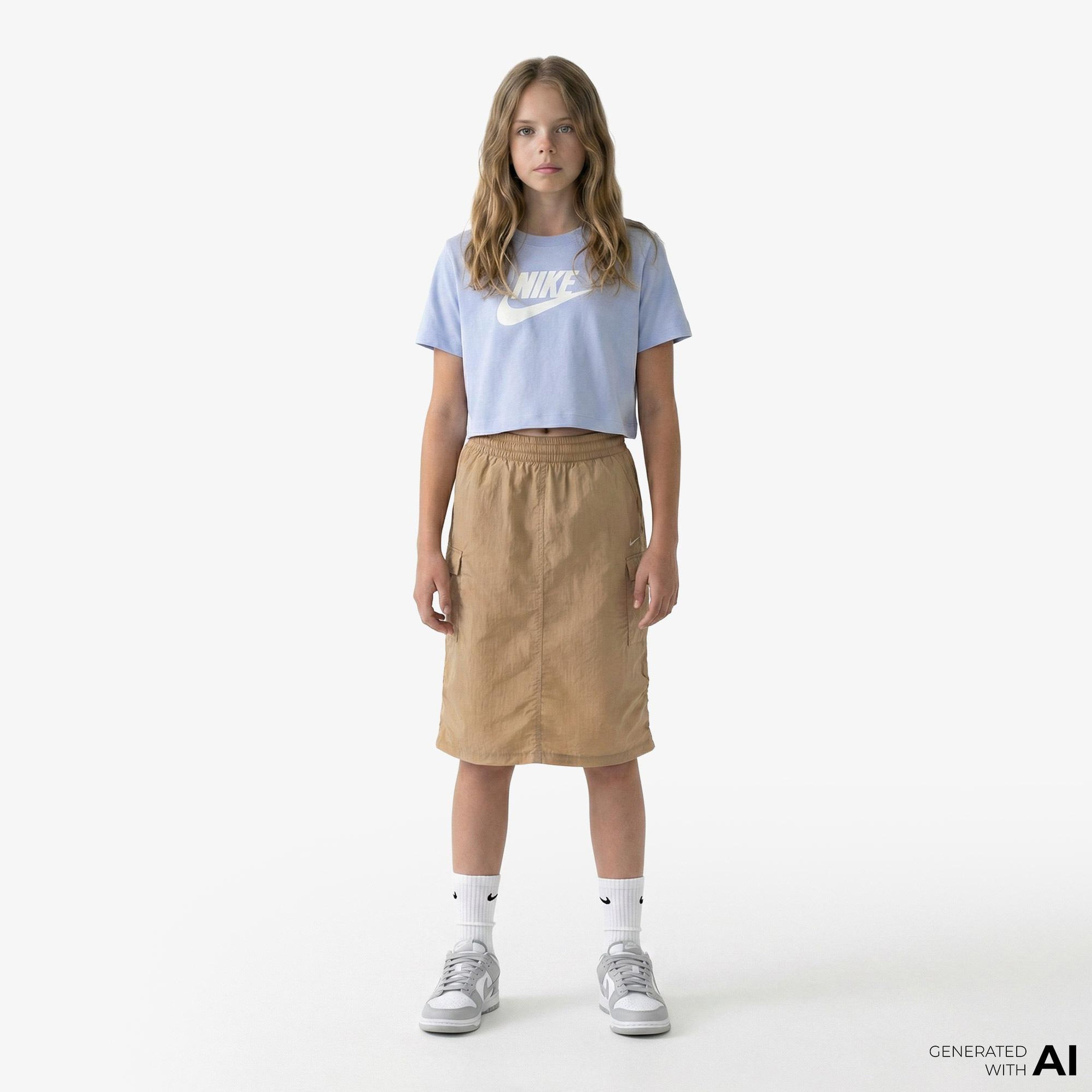 Nike Sportswear Futura Çocuk Lila Crop T-Shirt