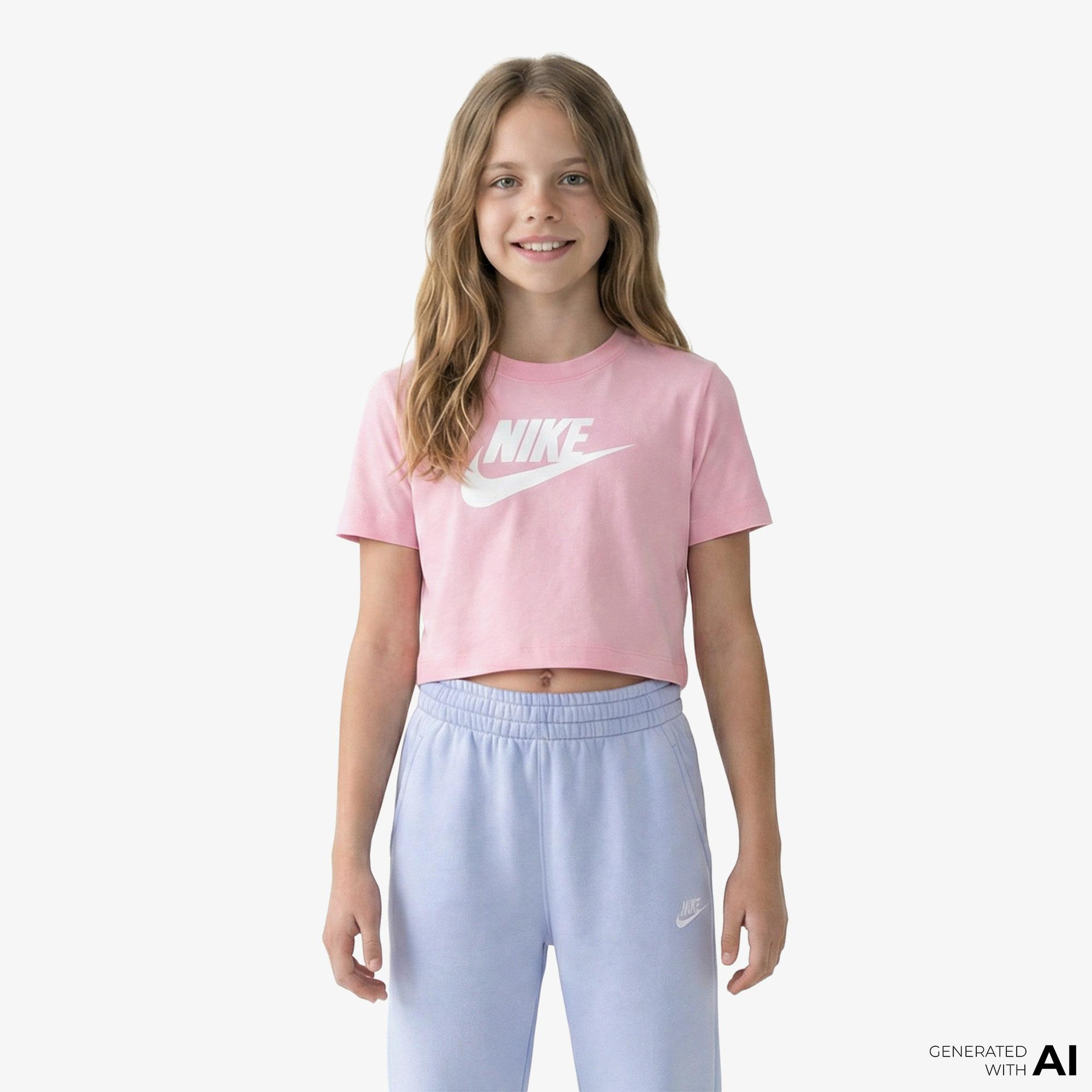 Nike Sportswear Futura Çocuk Pembe Crop T-Shirt