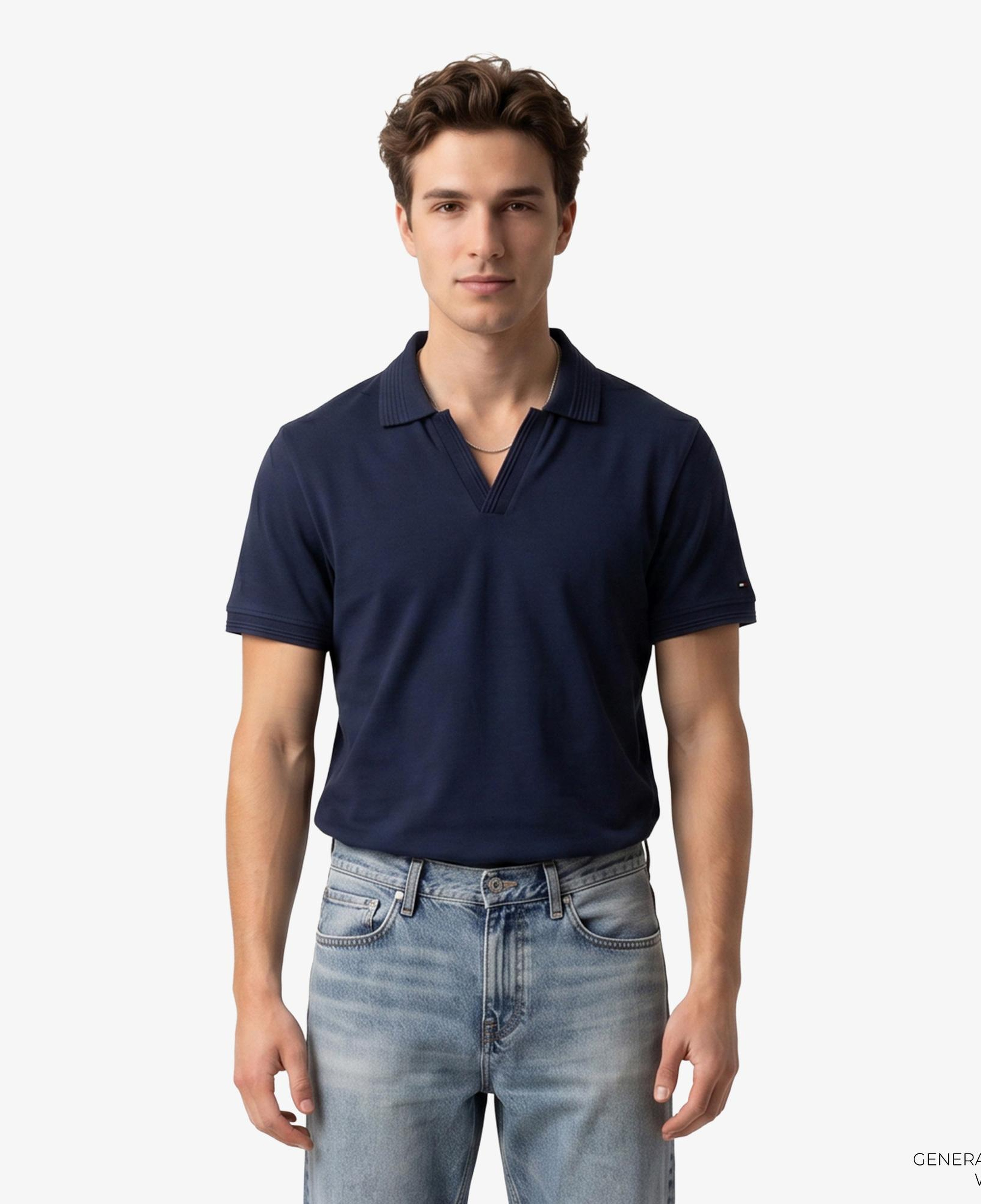 Tommy Hilfiger Erkek Lacivert Polo Yaka T-Shirt