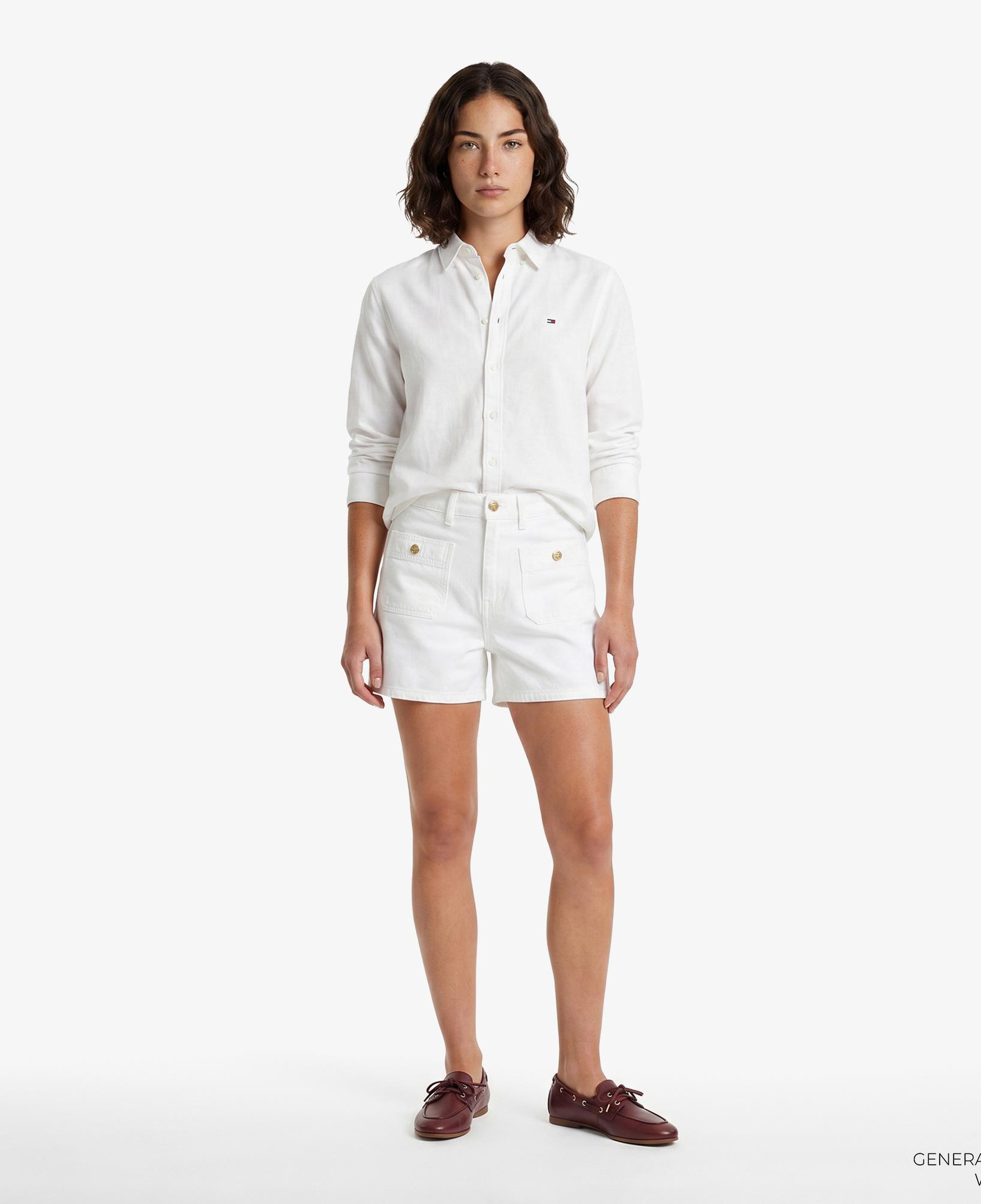 Tommy Hilfiger Denim Essentials Kadın Beyaz Gömlek