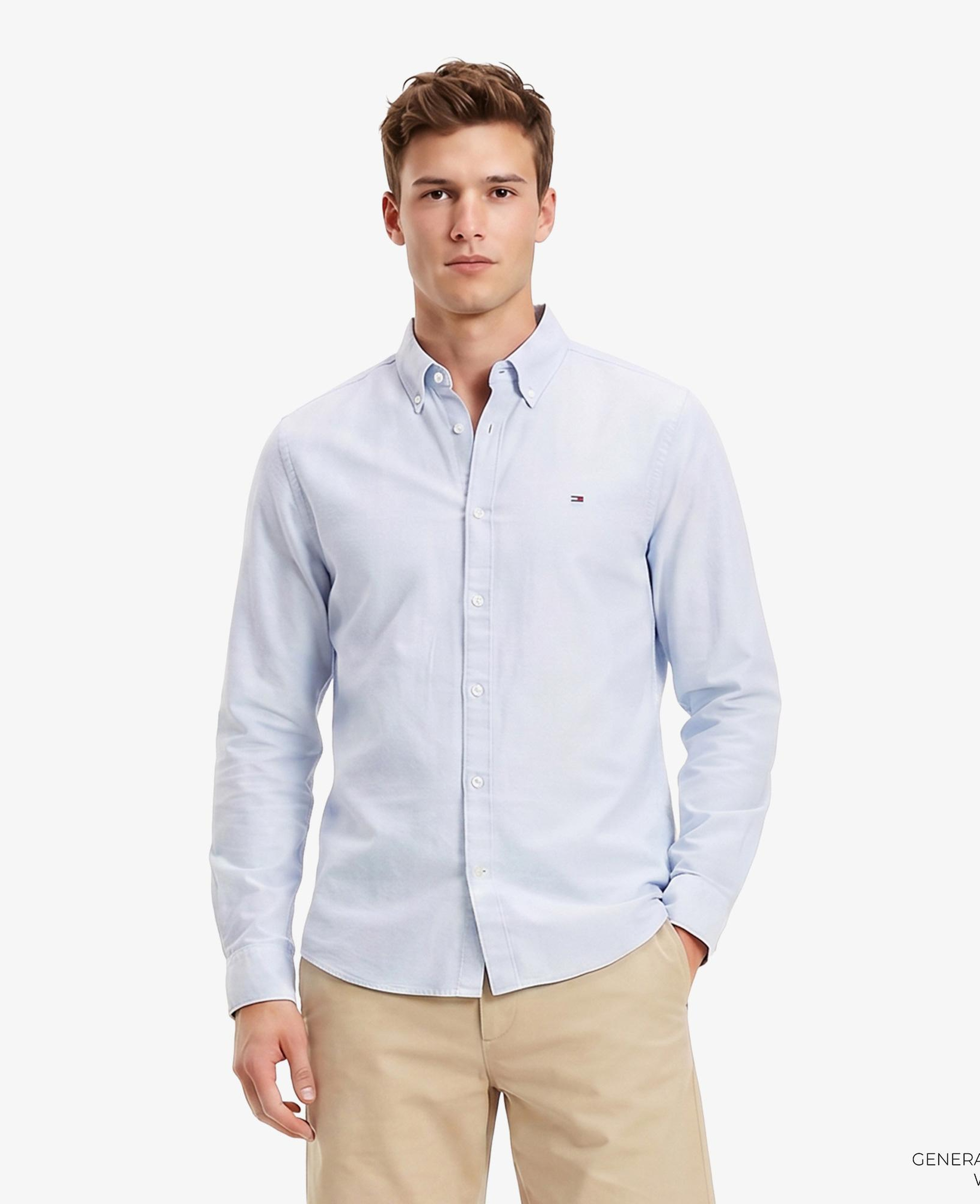 Tommy Hilfiger Linen Erkek Mavi Gömlek