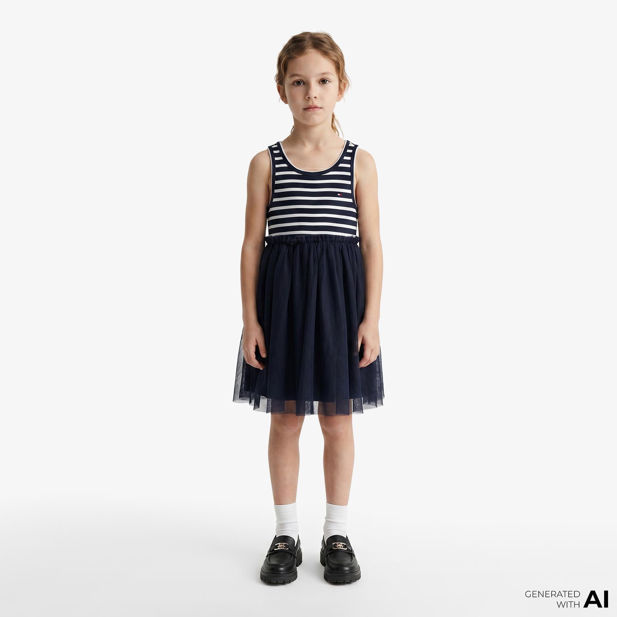 Tommy Hilfiger Little Çocuk Lacivert Elbise