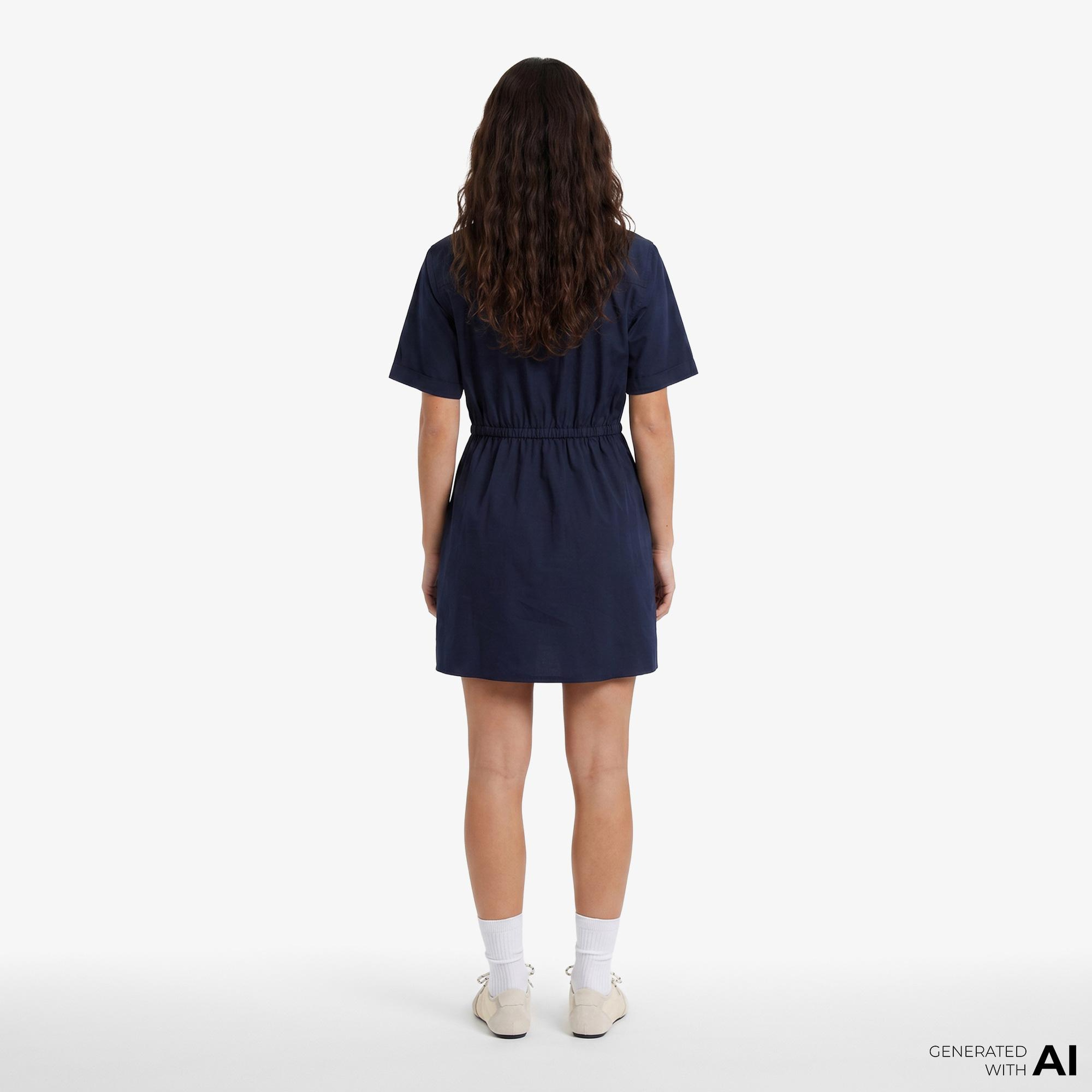 Tommy Hilfiger Poplin Kadın Lacivert Elbise