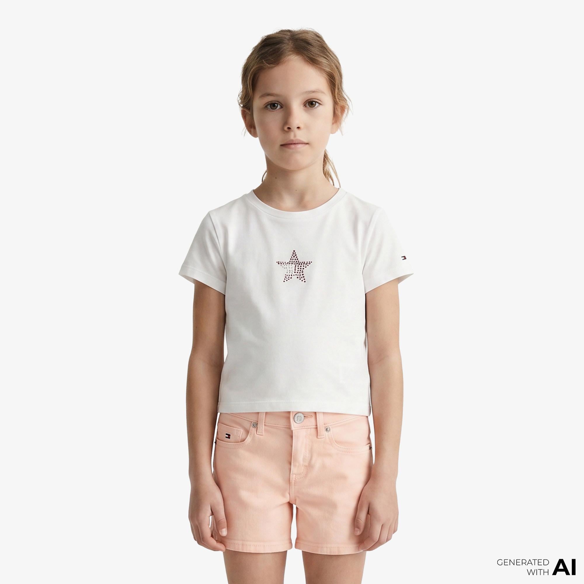 Tommy Hilfiger Star Çocuk Beyaz T-Shirt