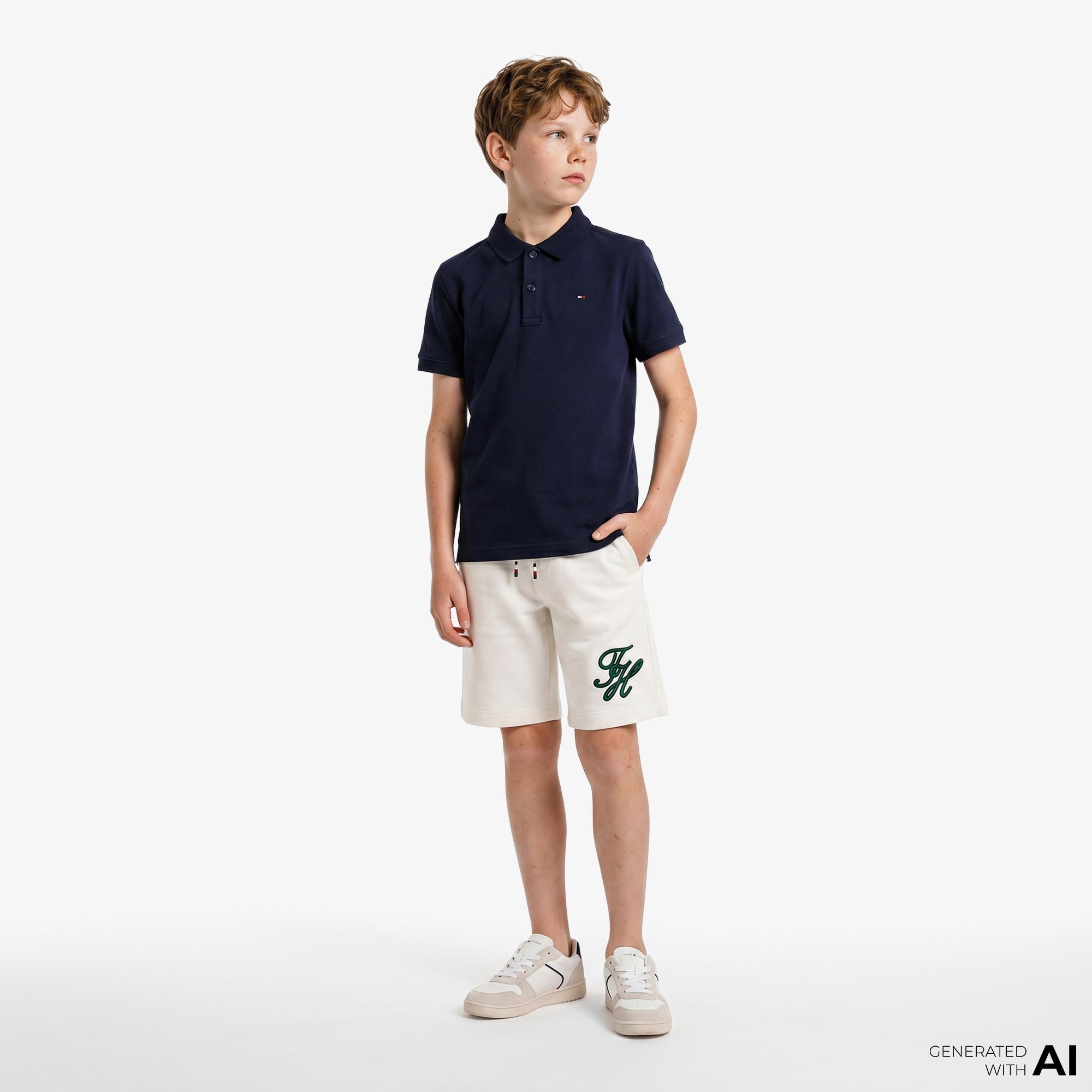 Tommy Hilfiger Essentials Çocuk Lacivert Polo Yaka T-Shirt