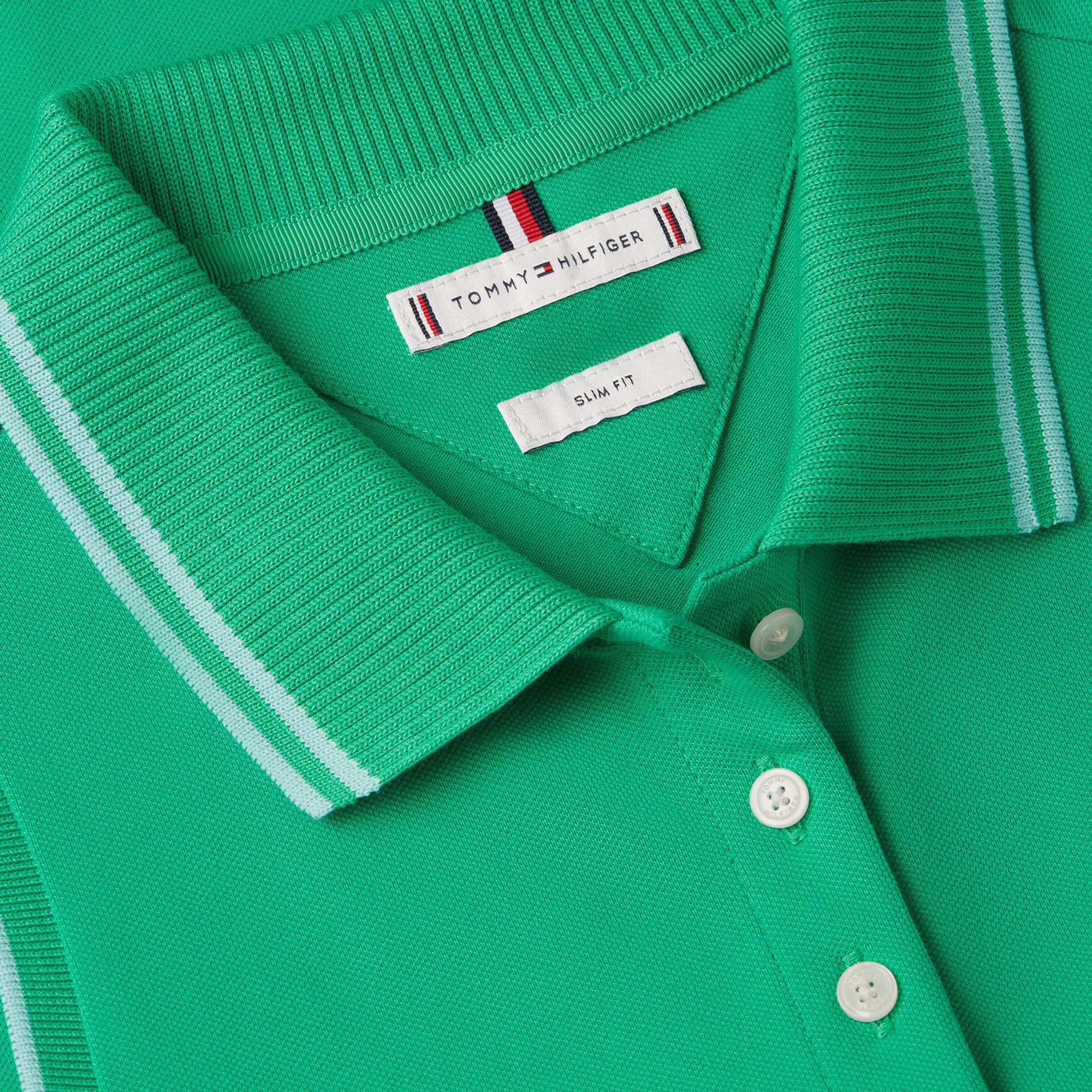 Tommy Hilfiger Swimshop Kadın Yeşil Polo Yaka T-Shirt