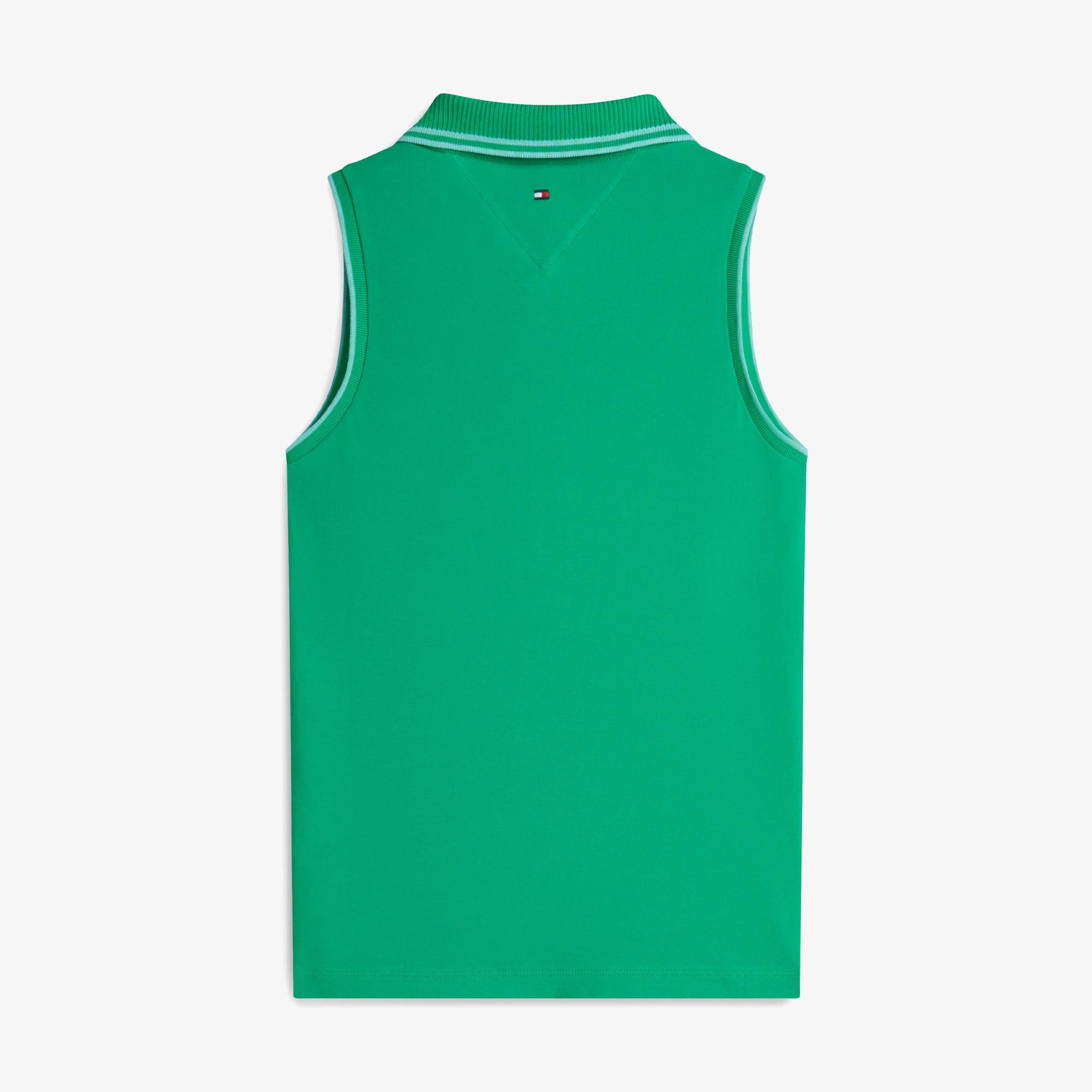 Tommy Hilfiger Swimshop Kadın Yeşil Polo Yaka T-Shirt