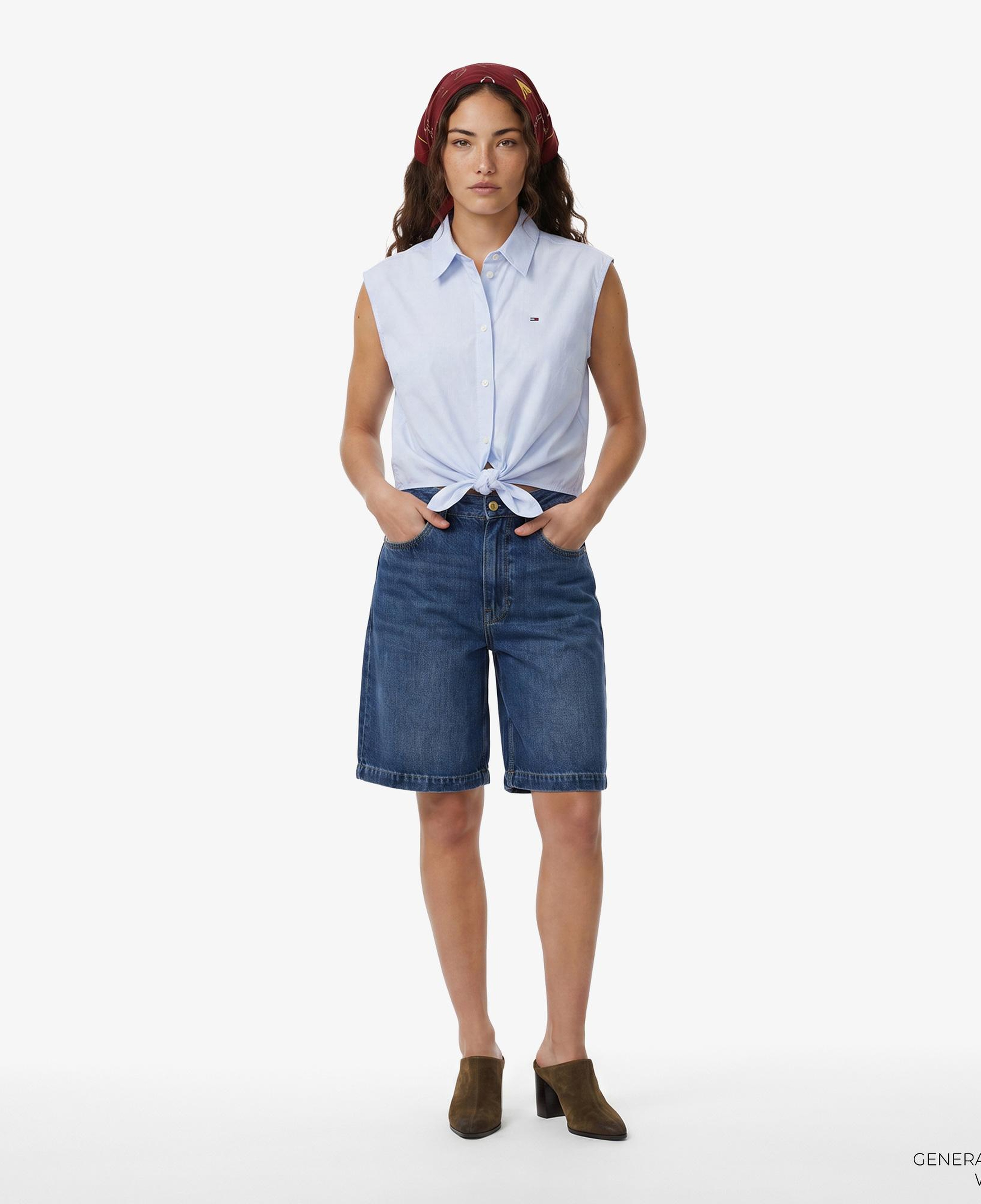 Tommy Hilfiger Denim Essentials Kadın Mavi Gömlek