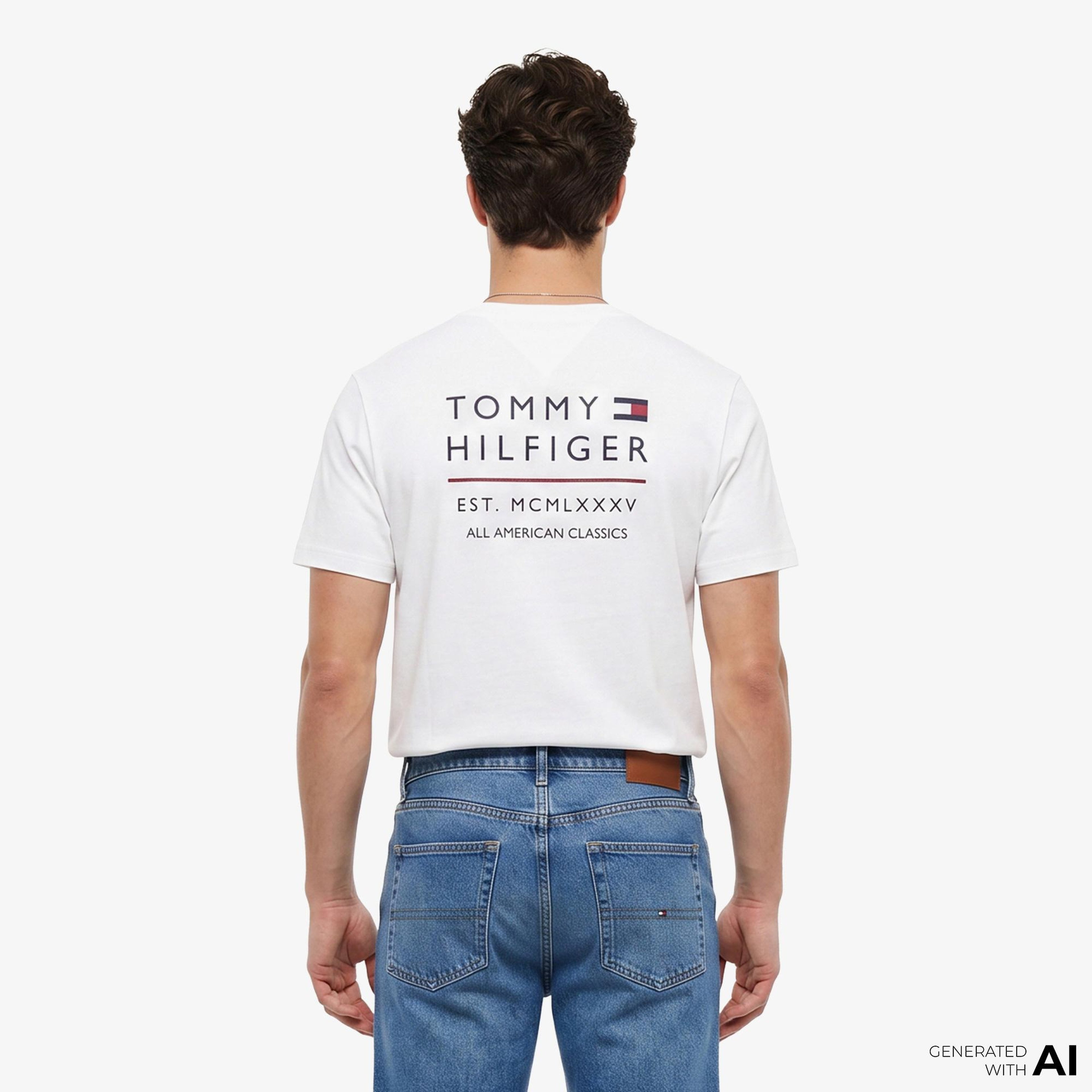 Tommy Hilfiger Brand Love Erkek Beyaz T-Shirt