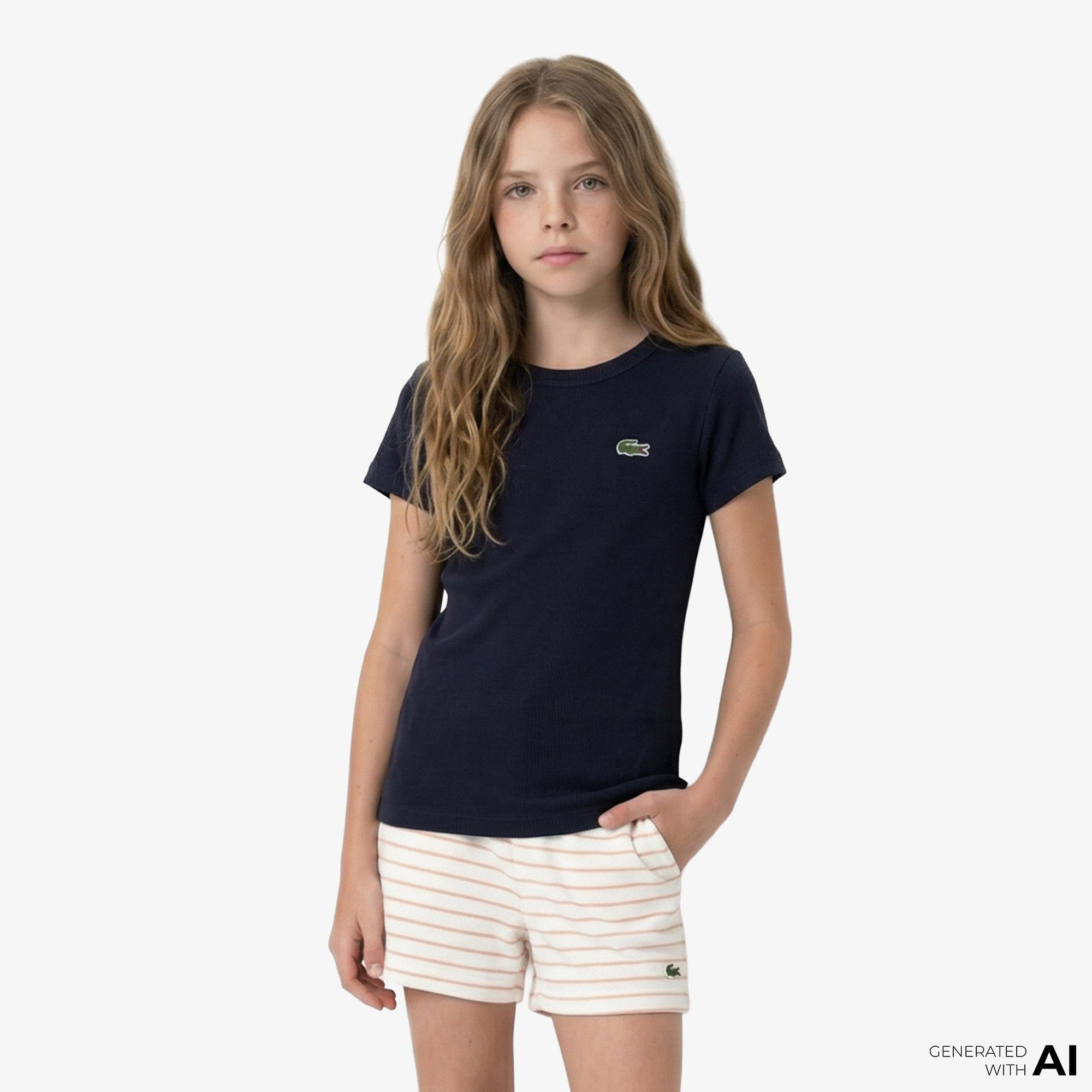 Lacoste Çocuk Bisiklet Yaka Lacivert T-Shirt