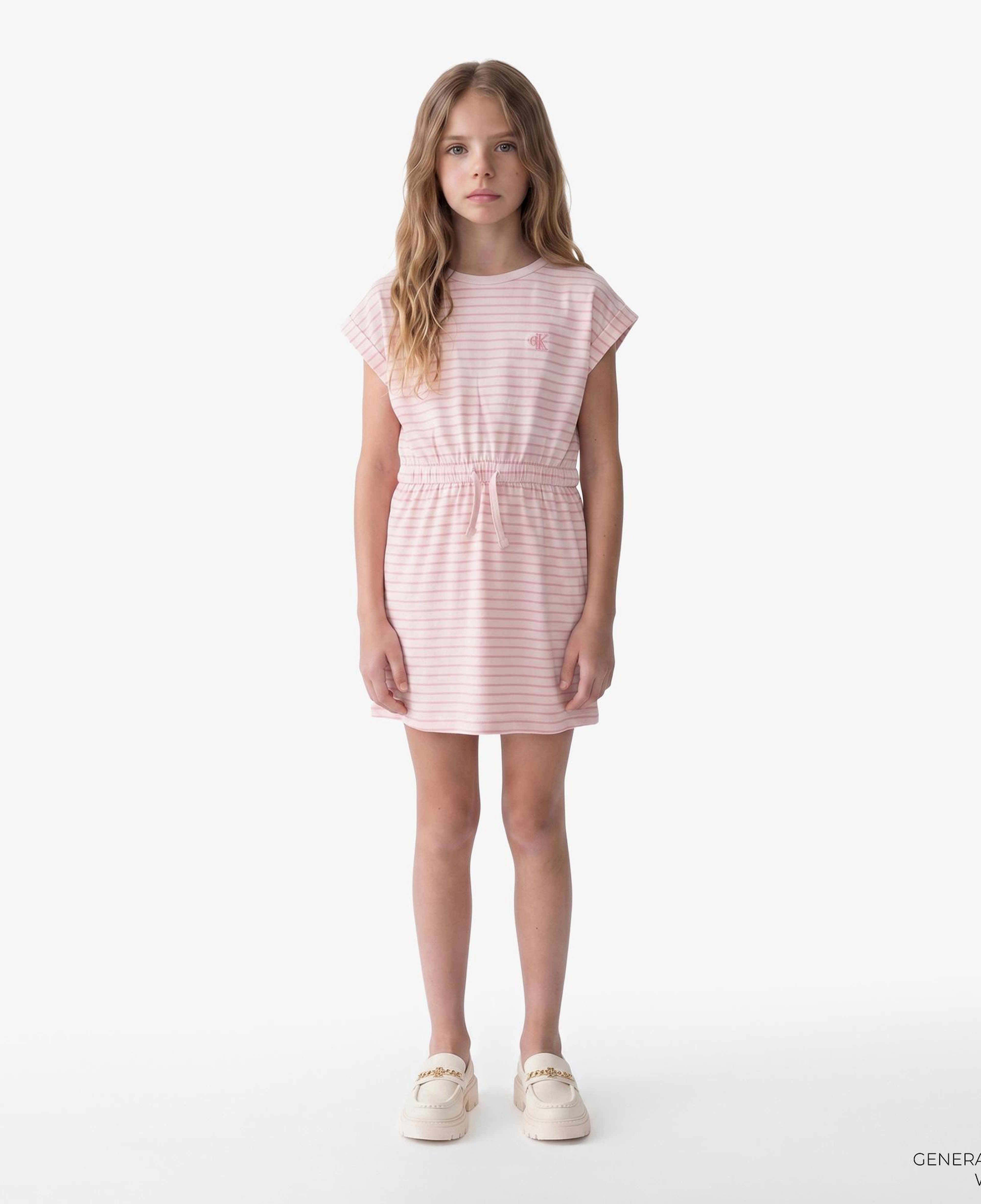 Calvin Klein Feeder Stripe Çocuk Pembe Elbise
