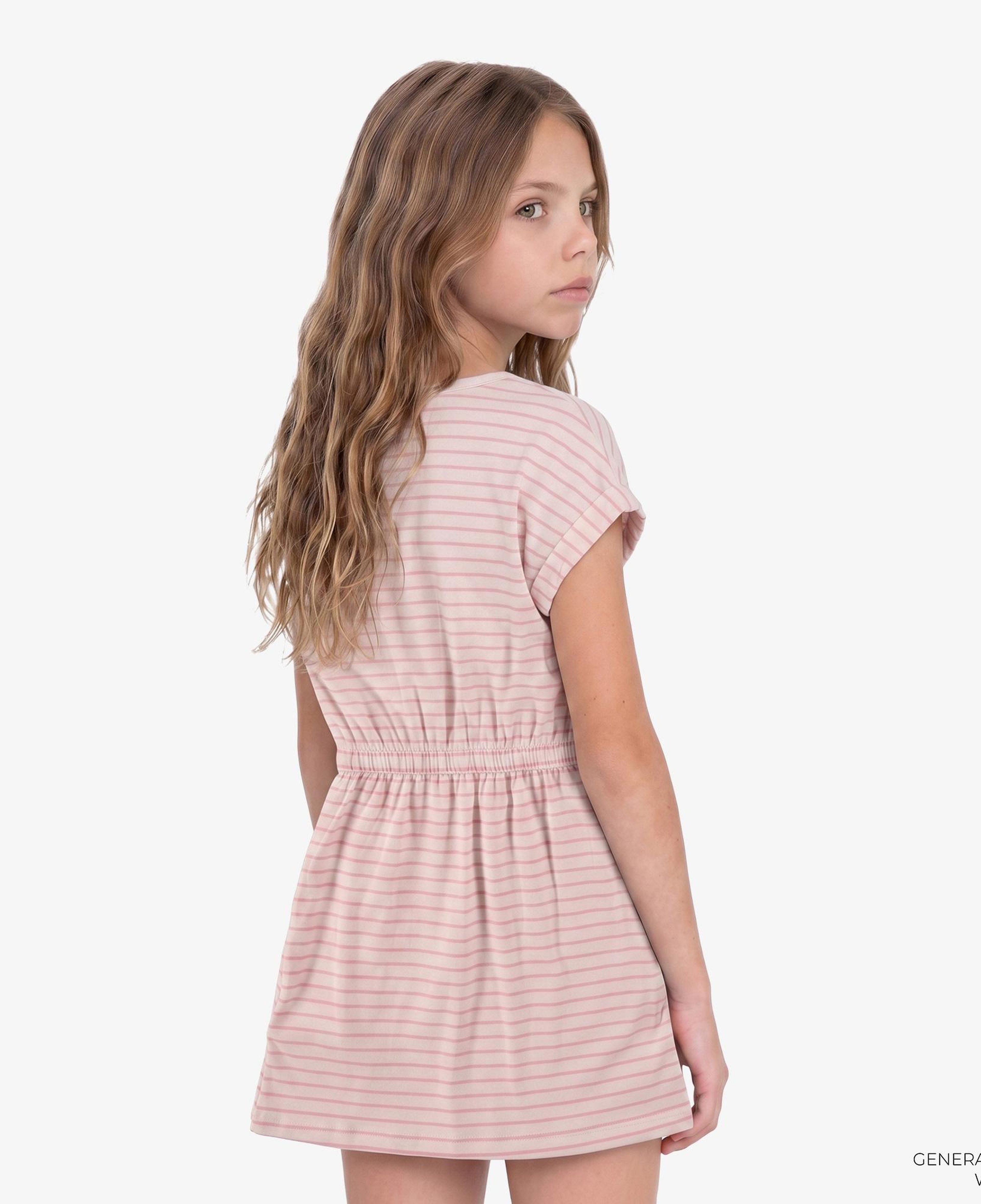 Calvin Klein Feeder Stripe Çocuk Pembe Elbise