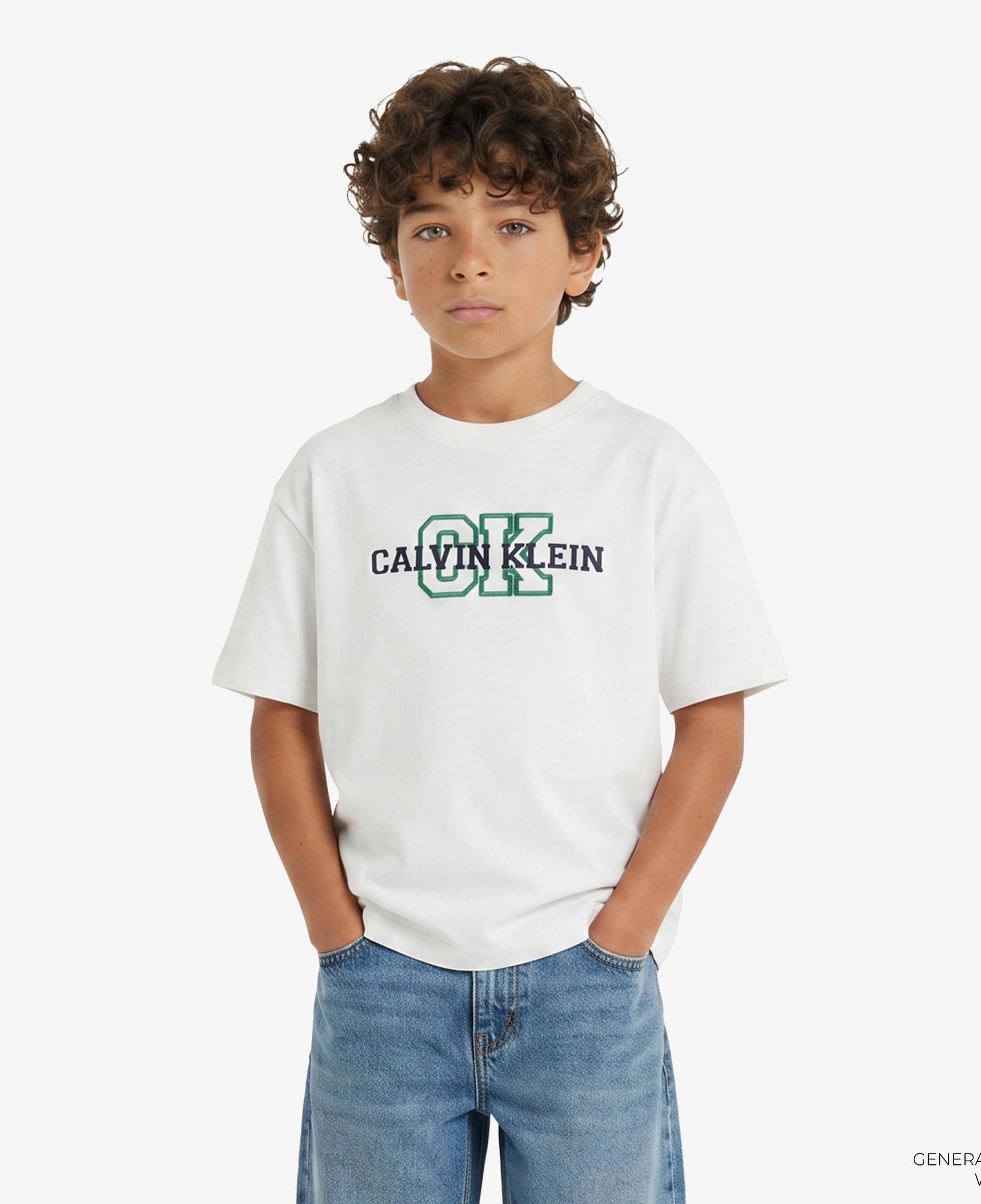 Calvin Klein Varsity Logo Çocuk Beyaz T-Shirt
