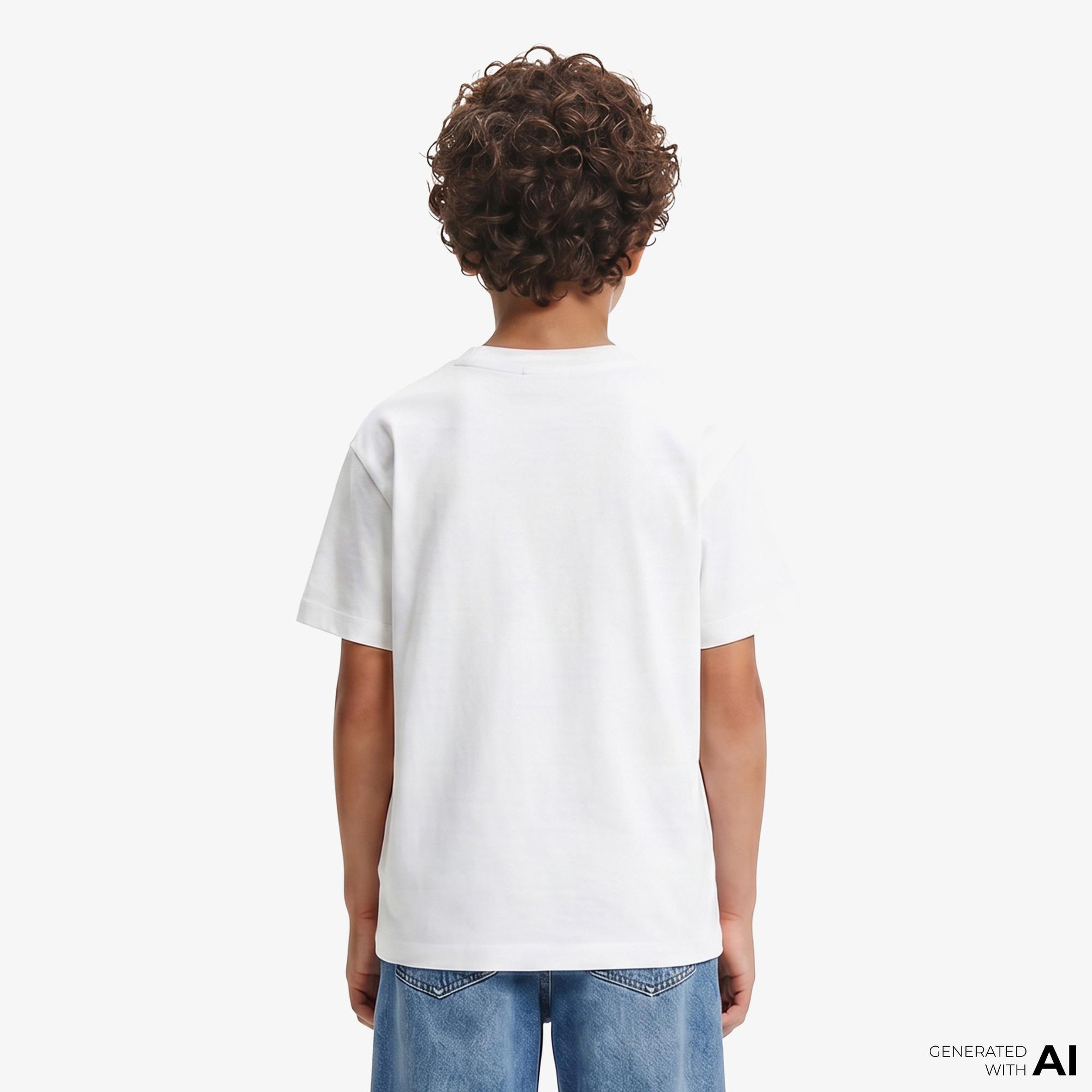 Calvin Klein Varsity Logo Çocuk Beyaz T-Shirt