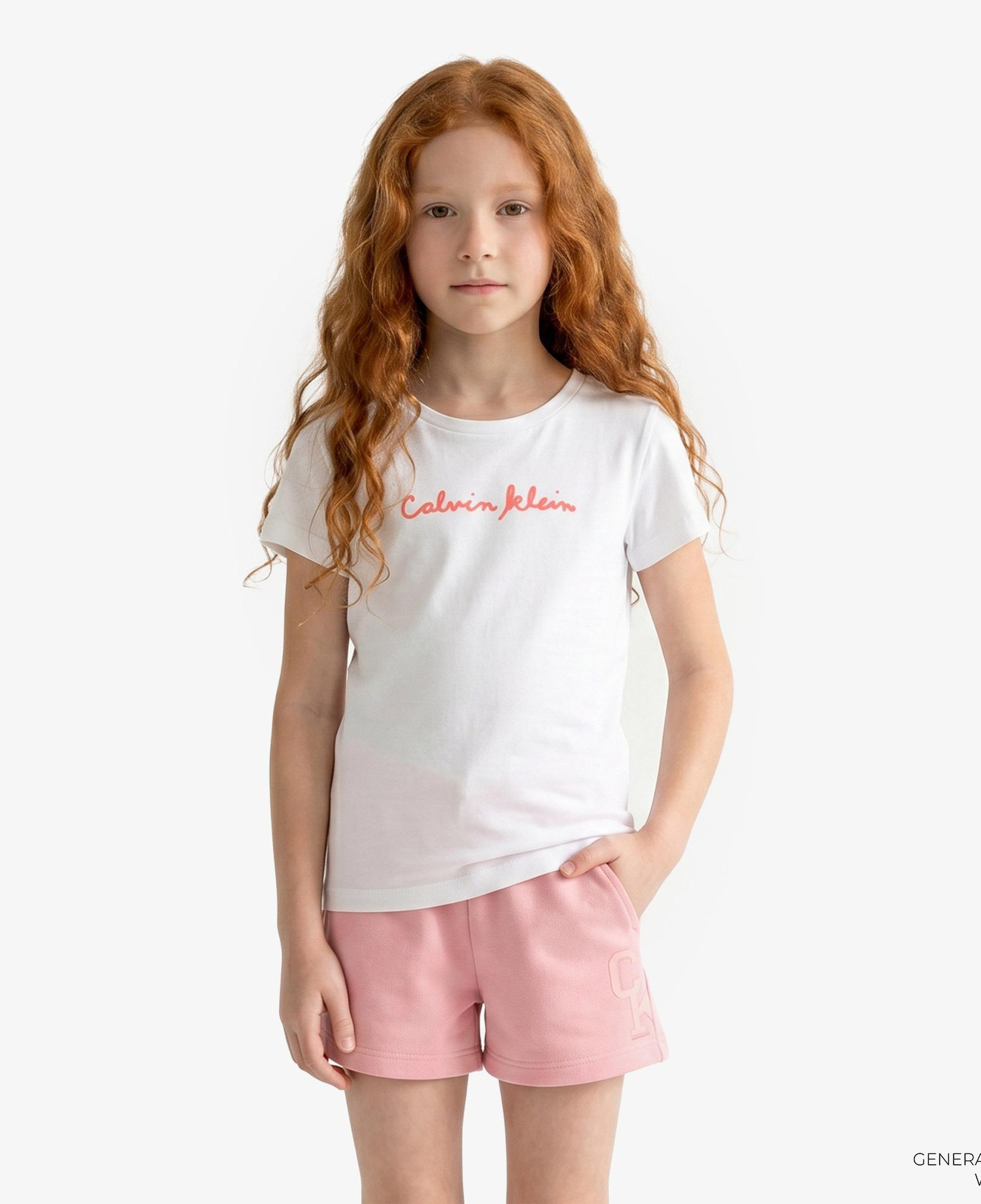 Calvin Klein Script Logo Slim Çocuk Beyaz T-Shirt