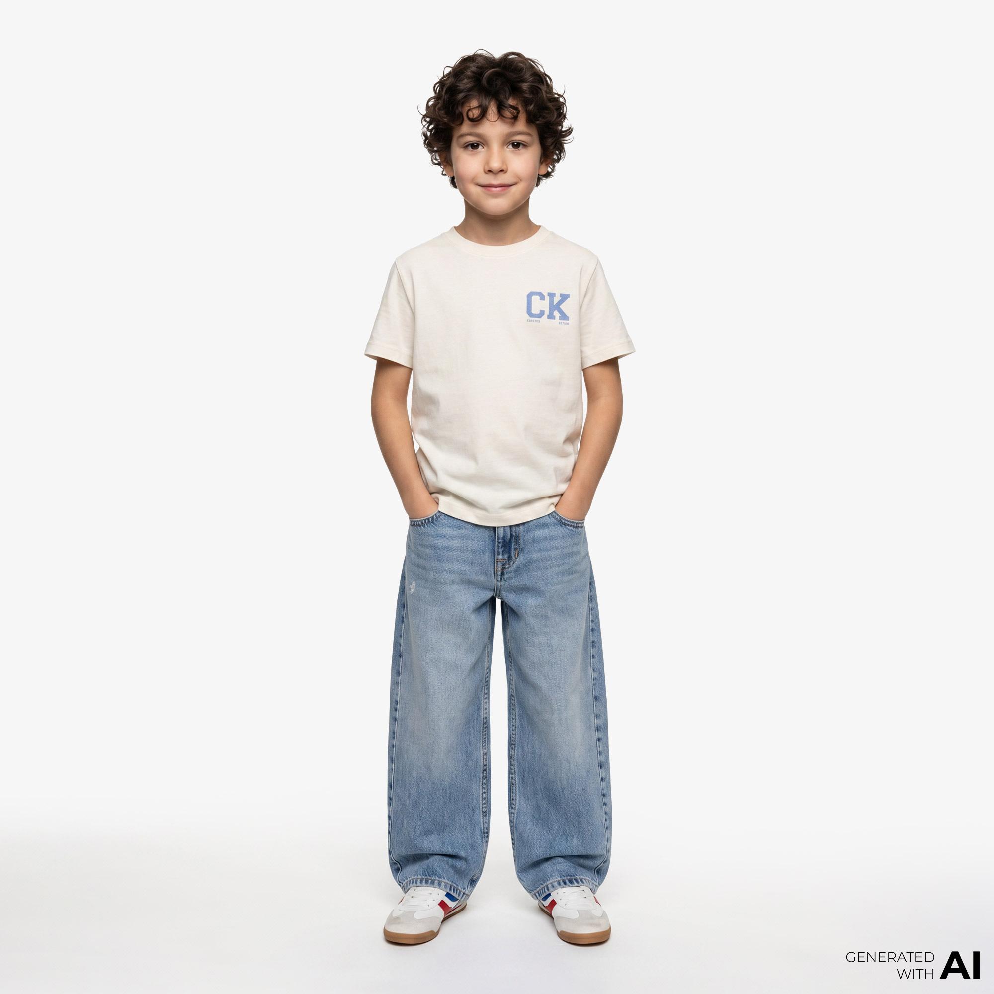 Calvin Klein Chest Logo Çocuk Sarı T-Shirt