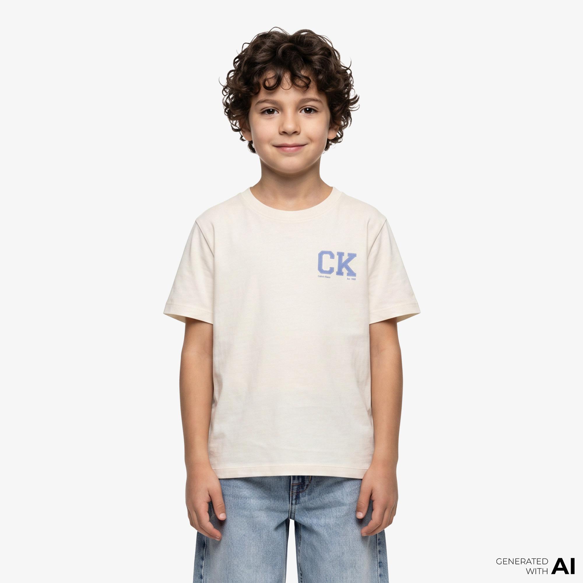 Calvin Klein Chest Logo Çocuk Sarı T-Shirt