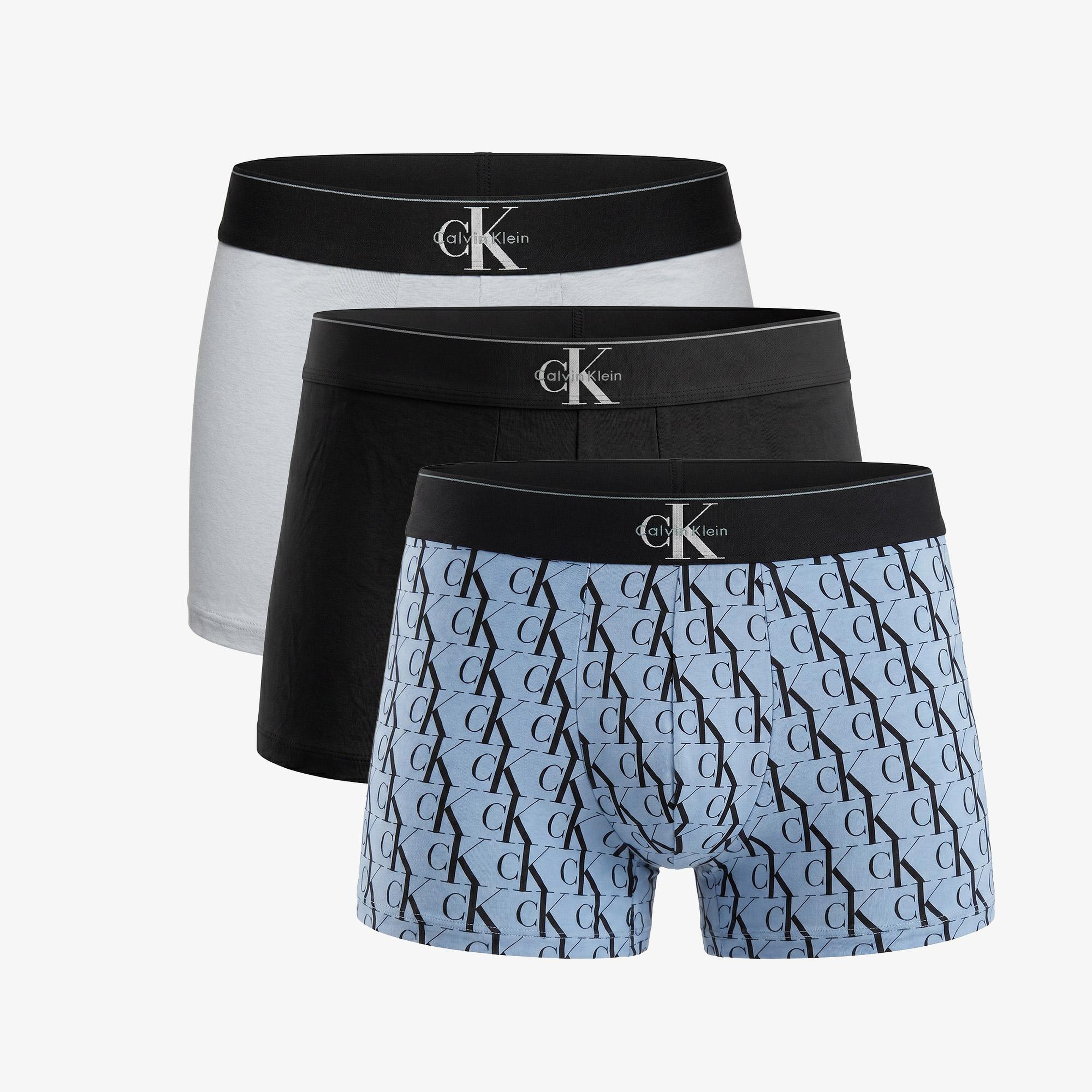 Calvin Klein Trunk 3'lü Erkek Mavi Boxer