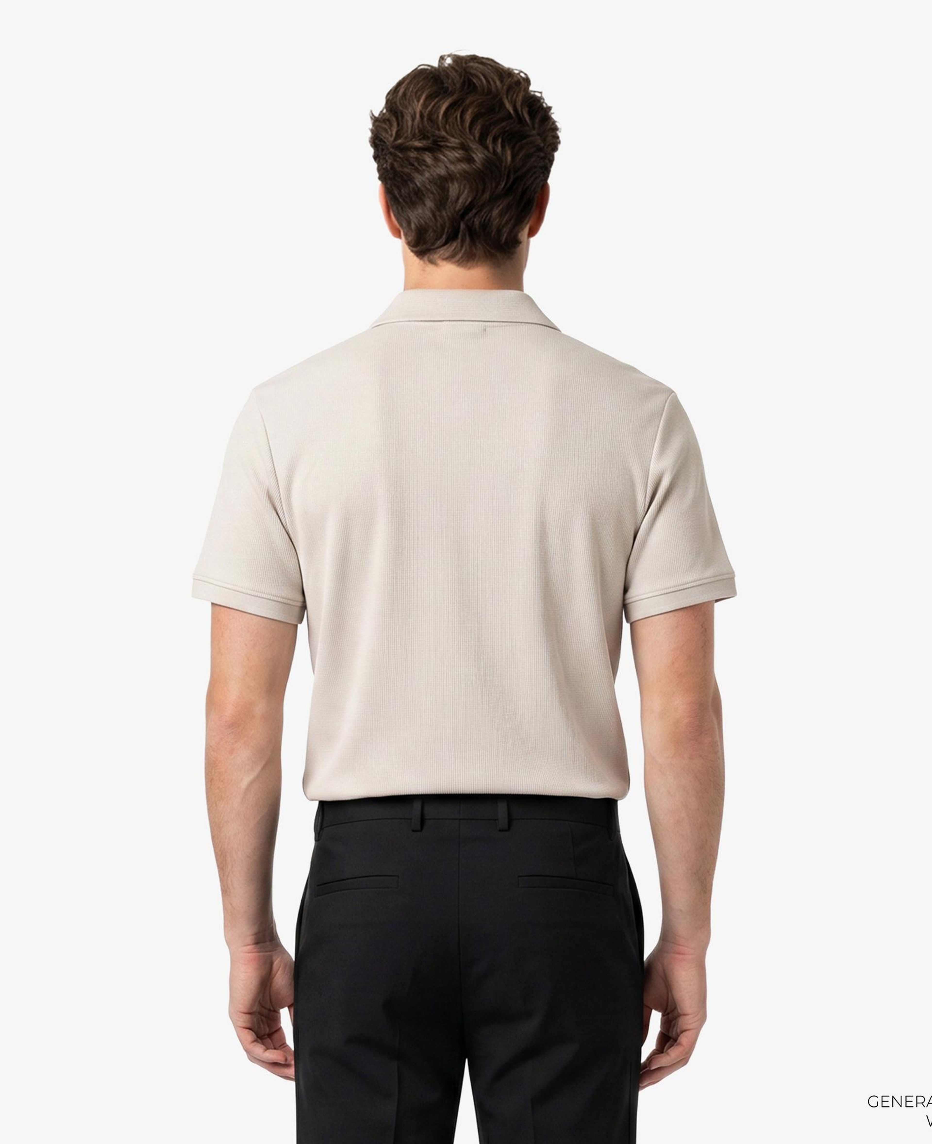 Calvin Klein Easy Micro Waffle Camp Erkek Bej Polo