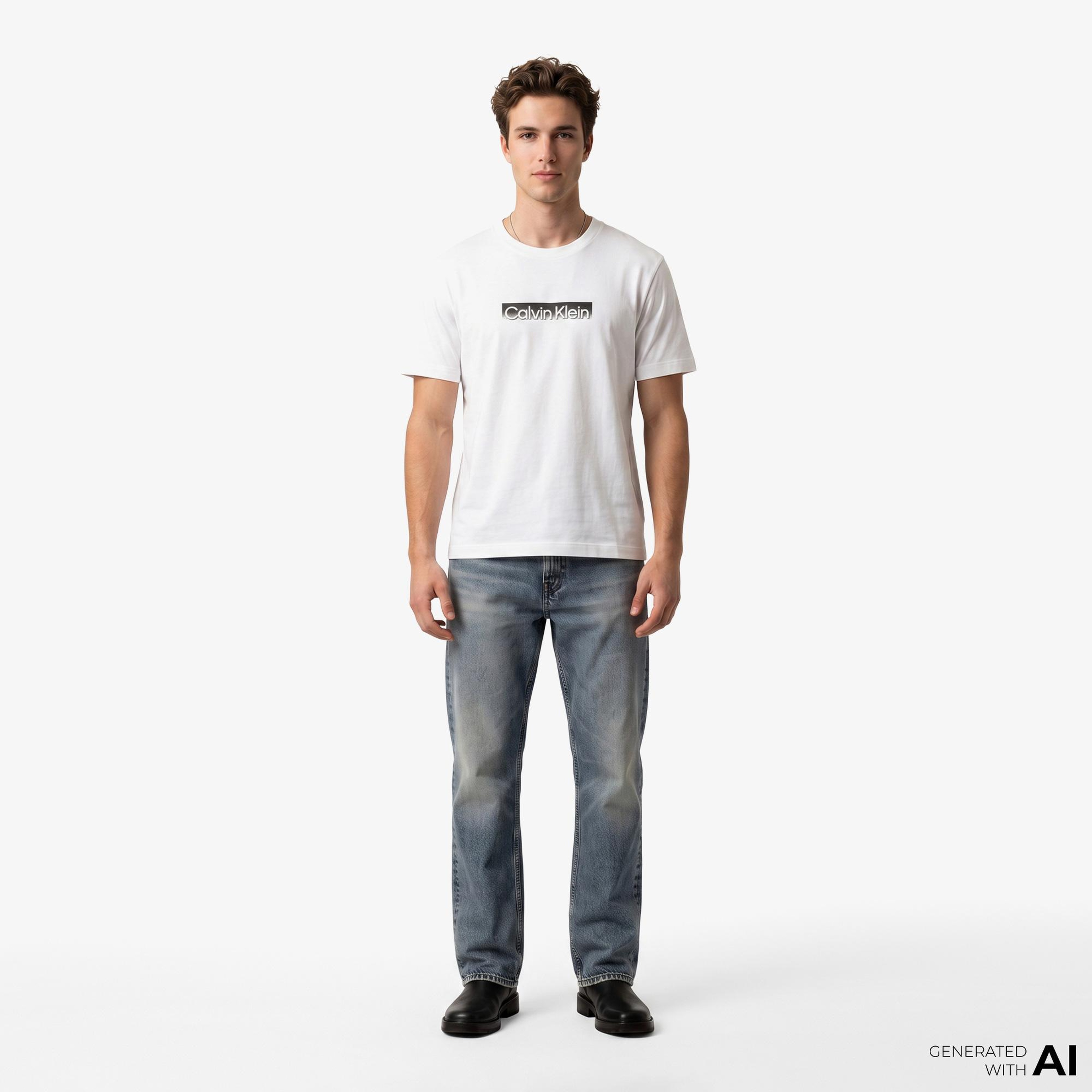 Calvin Klein 20S Sportswear Grap Erkek Beyaz T-Shirt