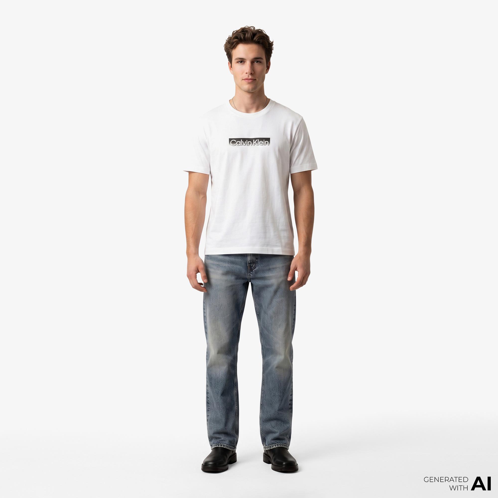 Calvin Klein 20S Sportswear Grap Erkek Beyaz T-Shirt