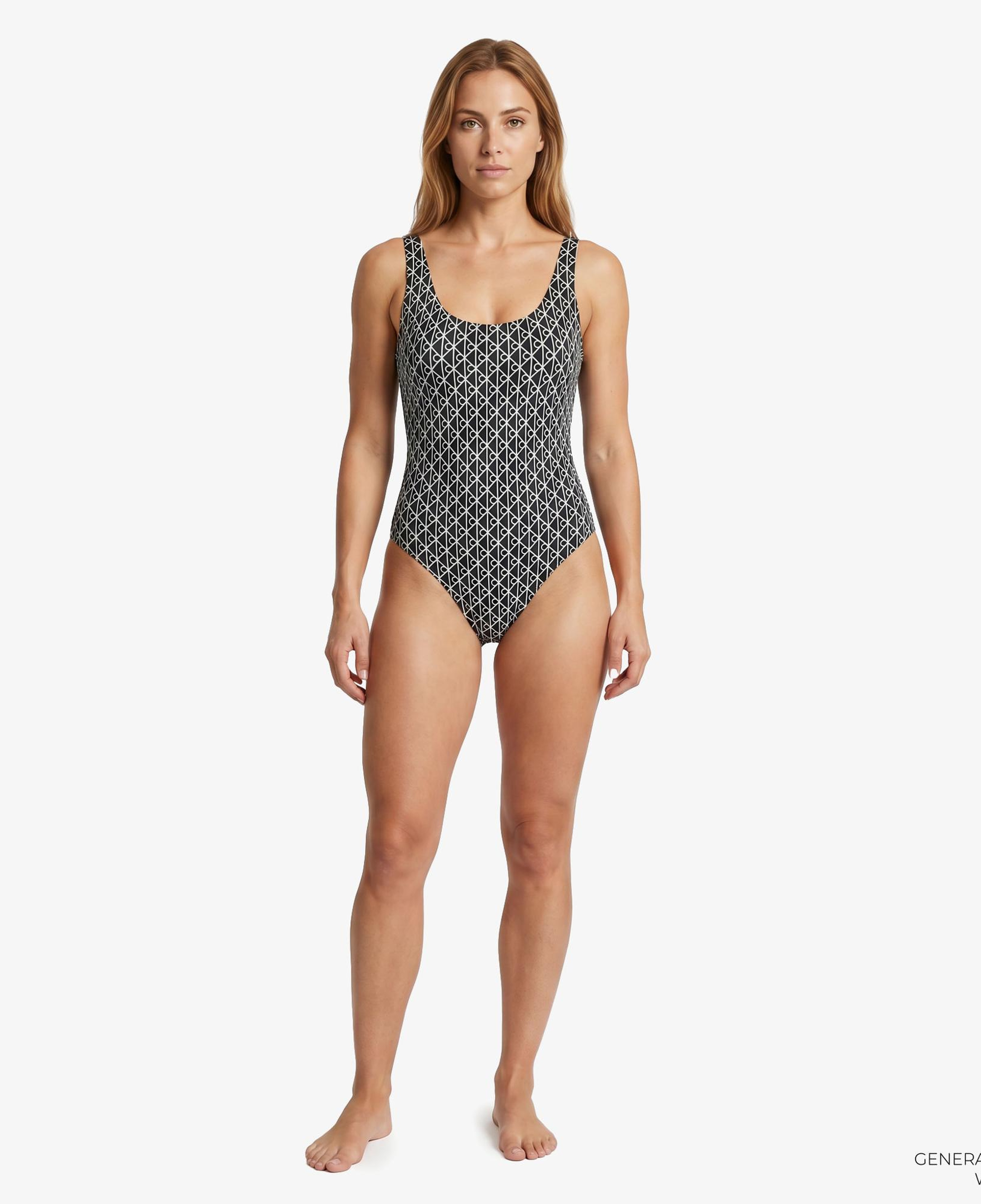 Calvin Klein Scoop Back One Piece Kadın Siyah Mayo