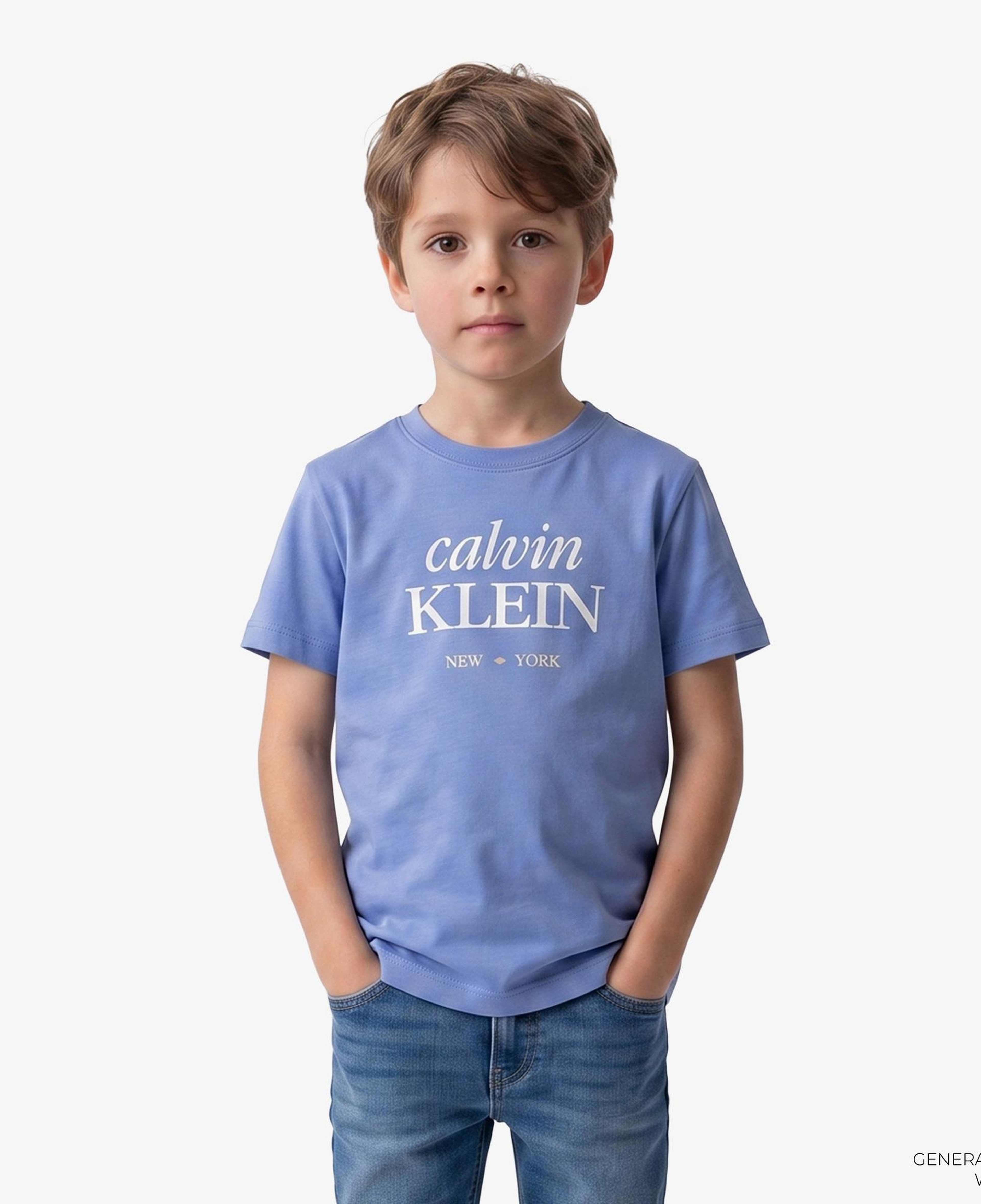 Calvin Klein Logo Çocuk Mavi T-Shirt