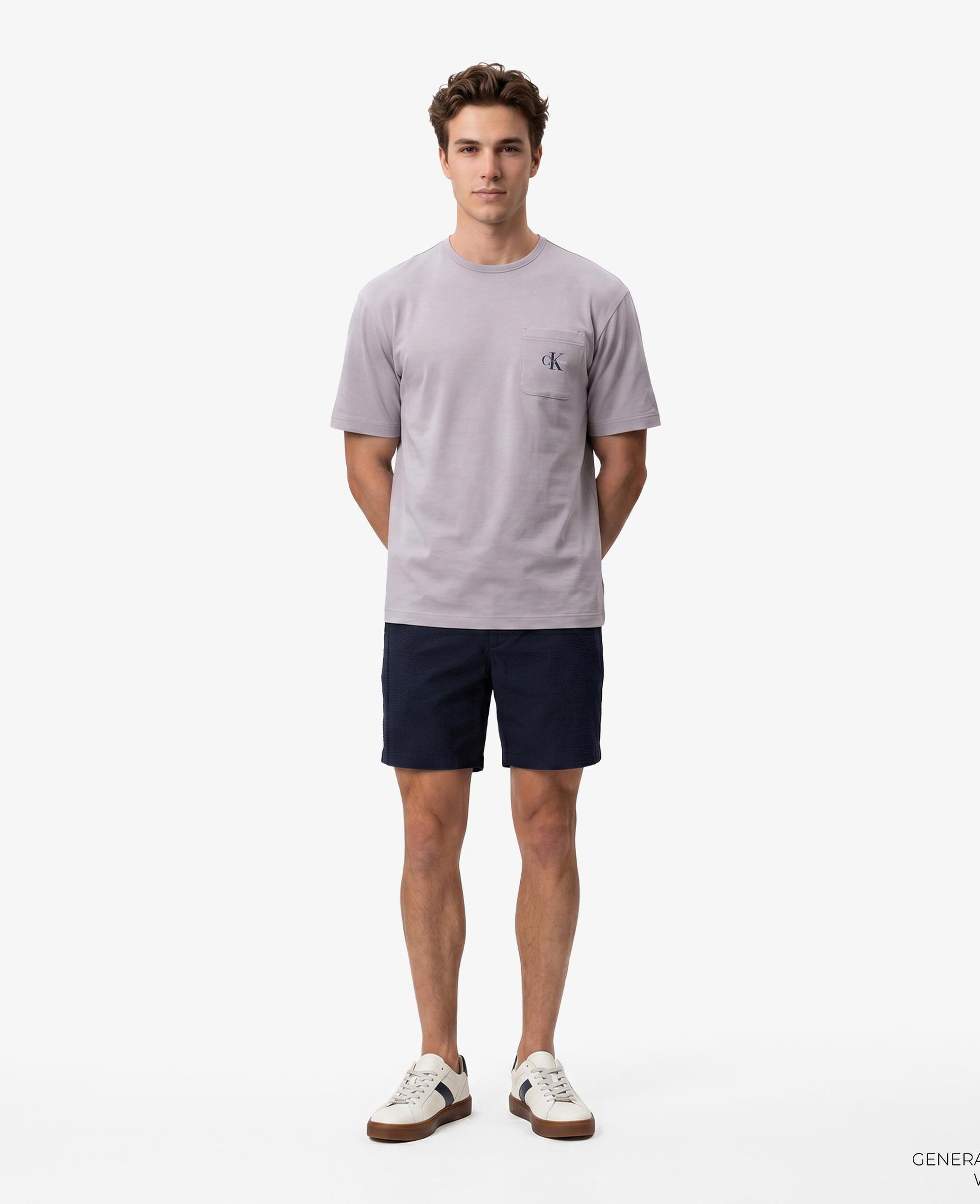 Calvin Klein Straight Seersucker Elastic Erkek Mavi Şort
