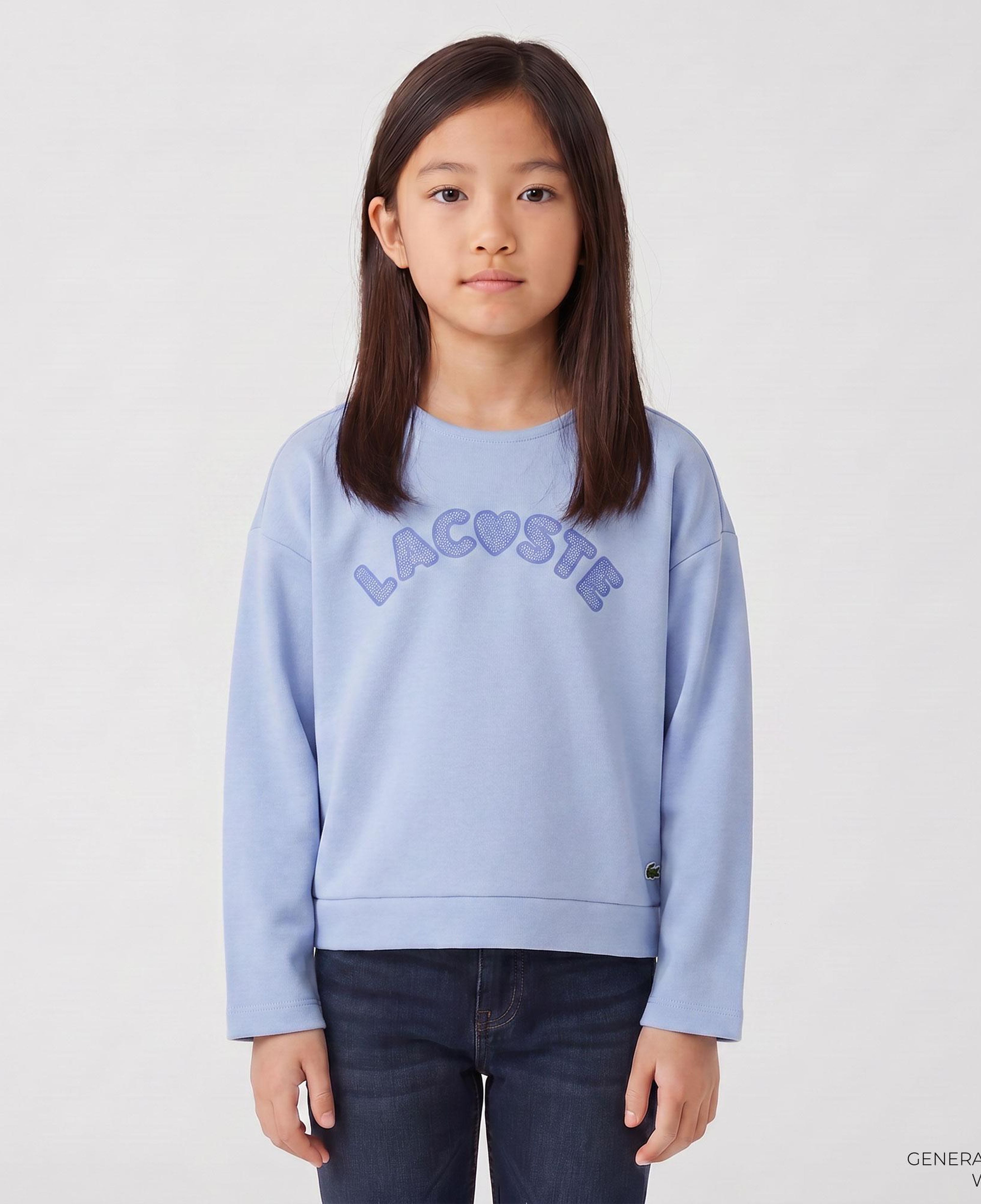 Lacoste Çocuk Uzun Kollu Bisiklet Yaka Baskılı Mavi T-Shirt