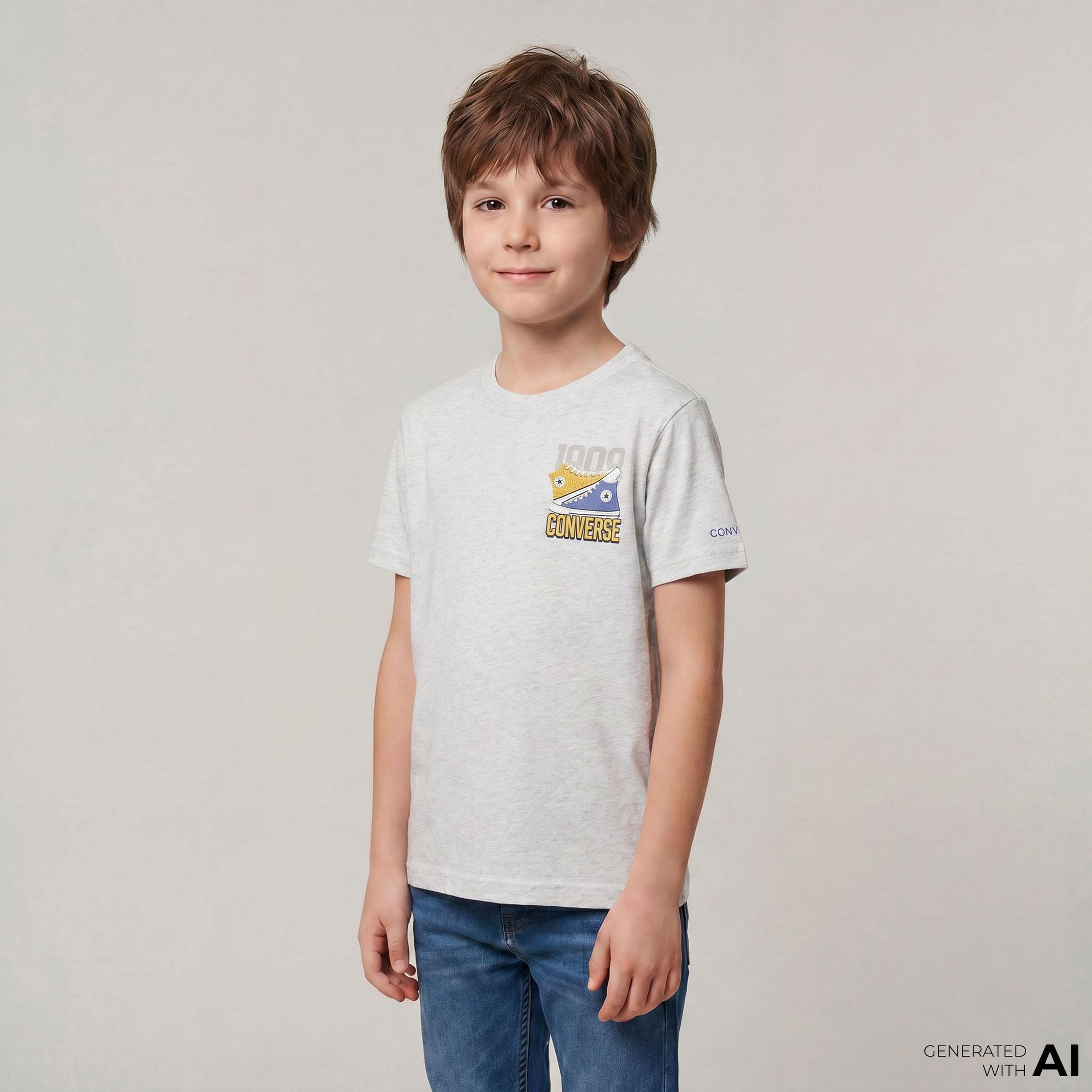 Converse Birch Heather Çocuk Gri T-Shirt