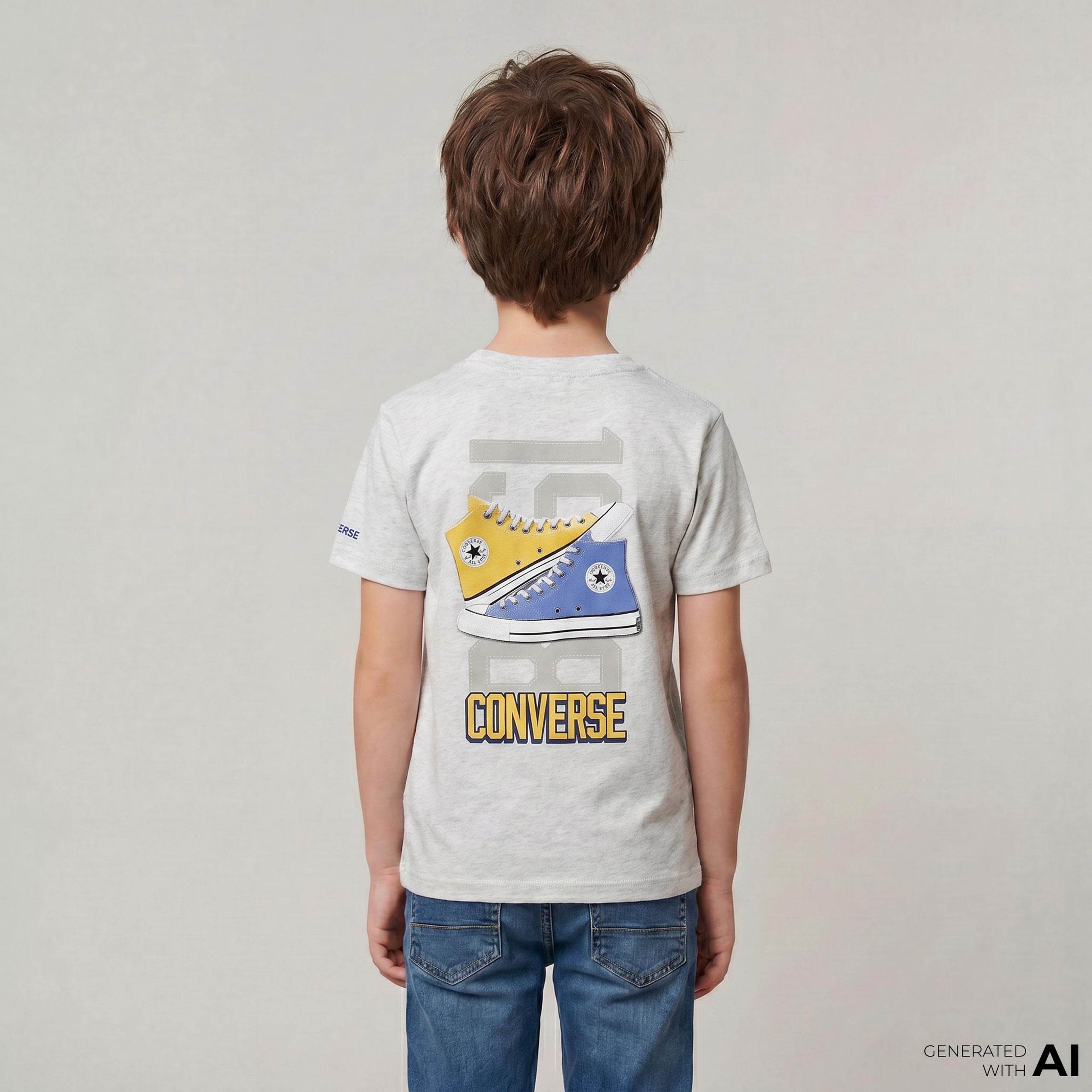 Converse Birch Heather Çocuk Gri T-Shirt