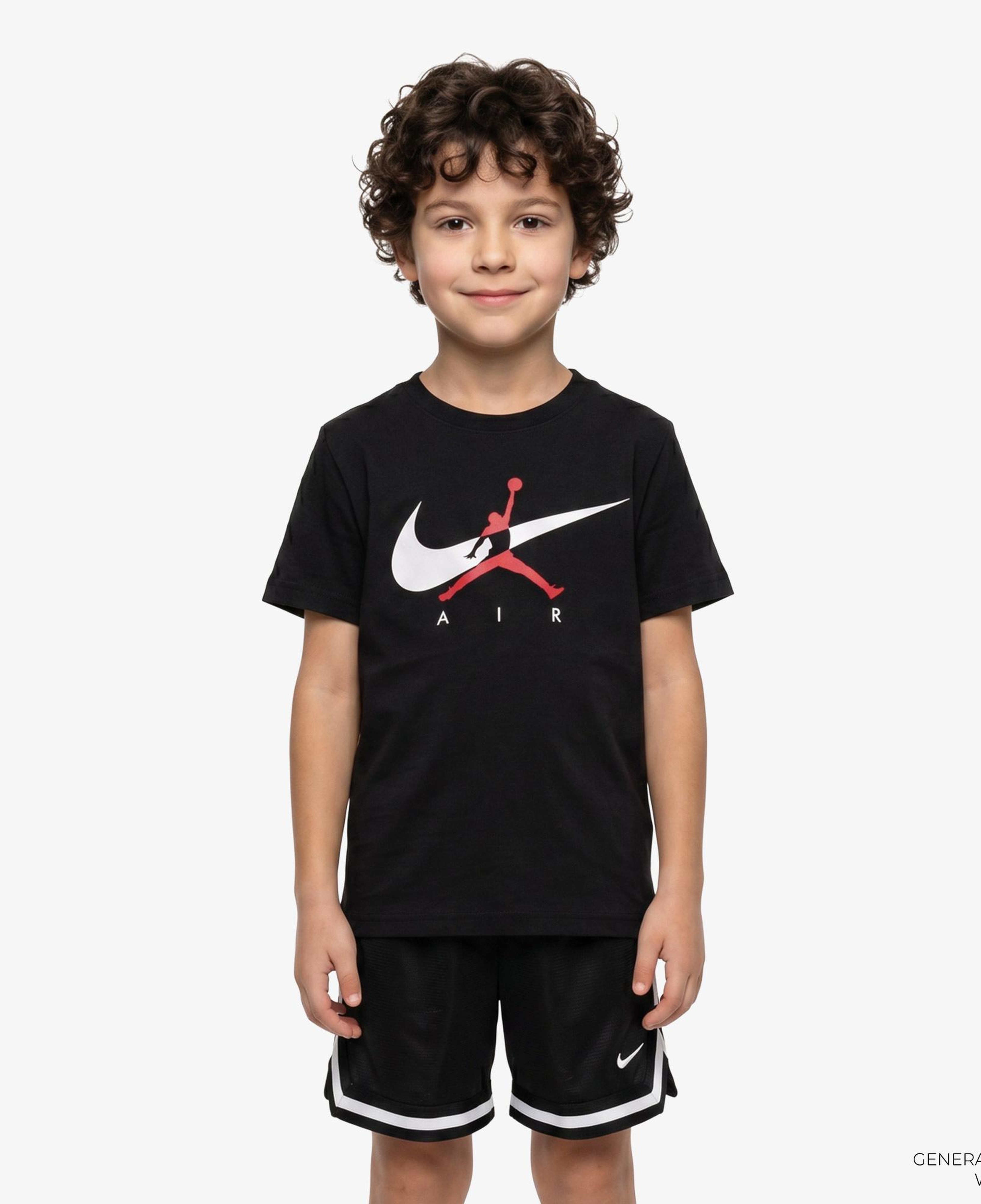 Jordan Jumpman Swoosh Intersectio Erkek Çocuk Siyah T-Shirt