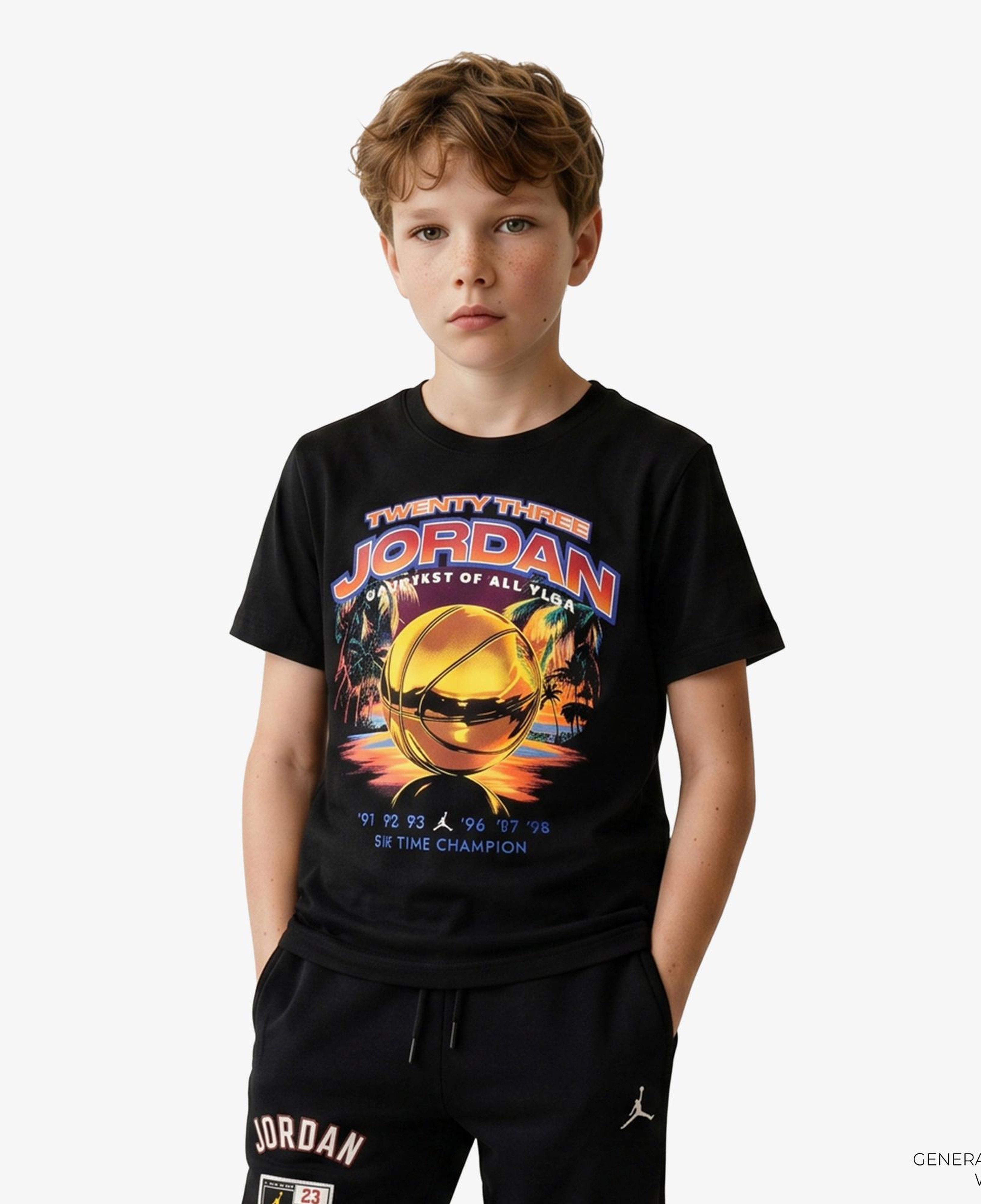 Jordan Venice Beach Hoops Erkek Çocuk Siyah T-Shirt