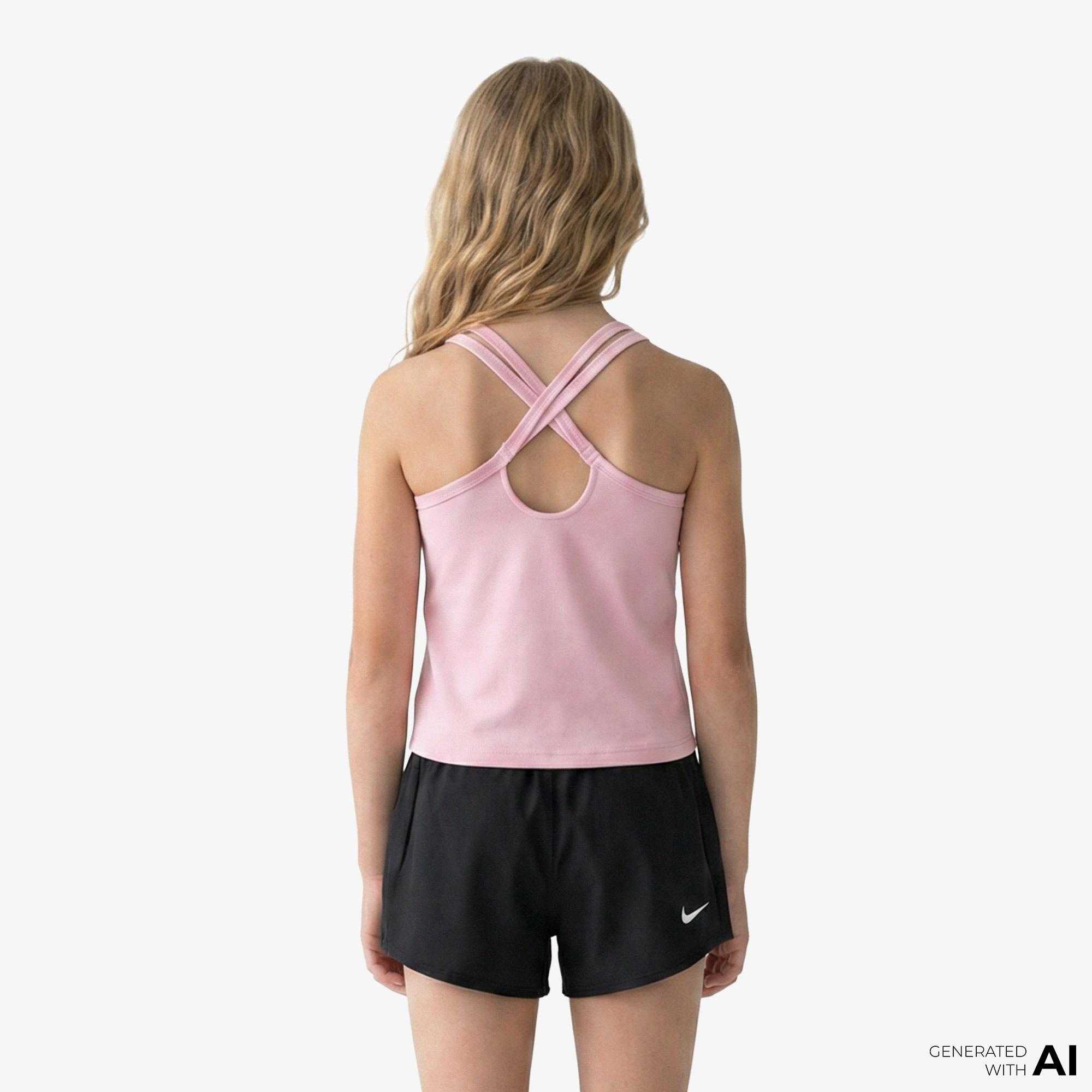 Nike Dri-Fit One Fitted Çocuk Pembe Kolsuz T-Shirt