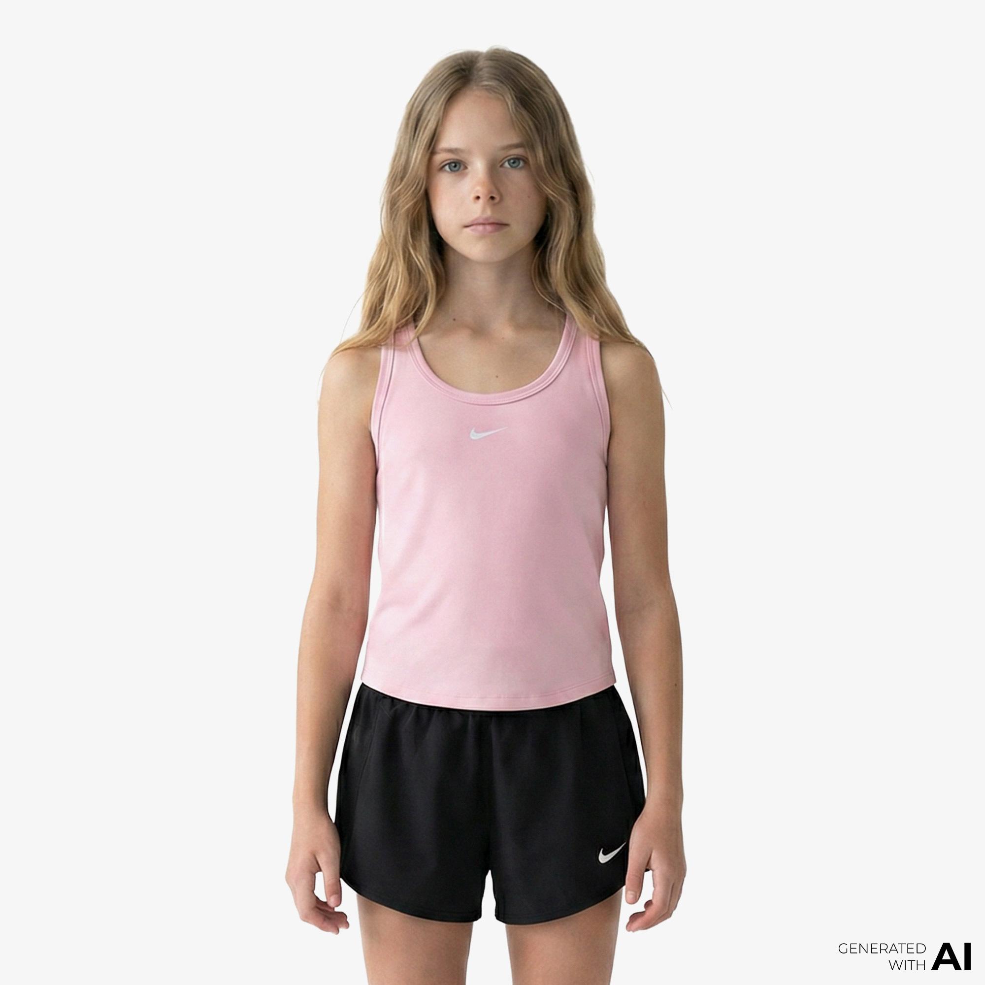 Nike Dri-Fit One Fitted Çocuk Pembe Kolsuz T-Shirt