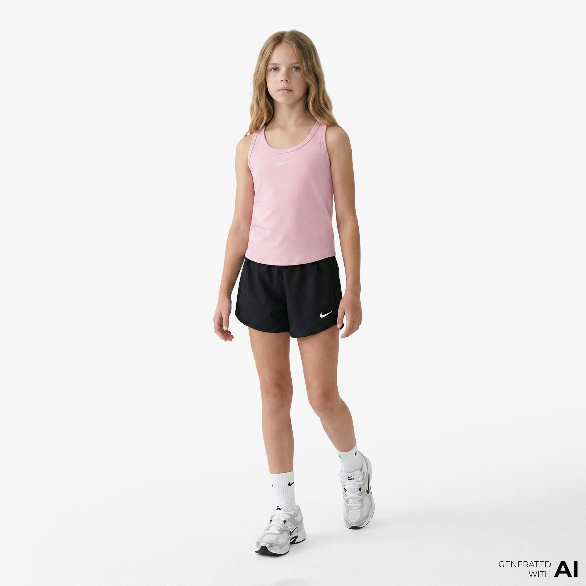 Nike Dri-Fit One Fitted Çocuk Pembe Kolsuz T-Shirt