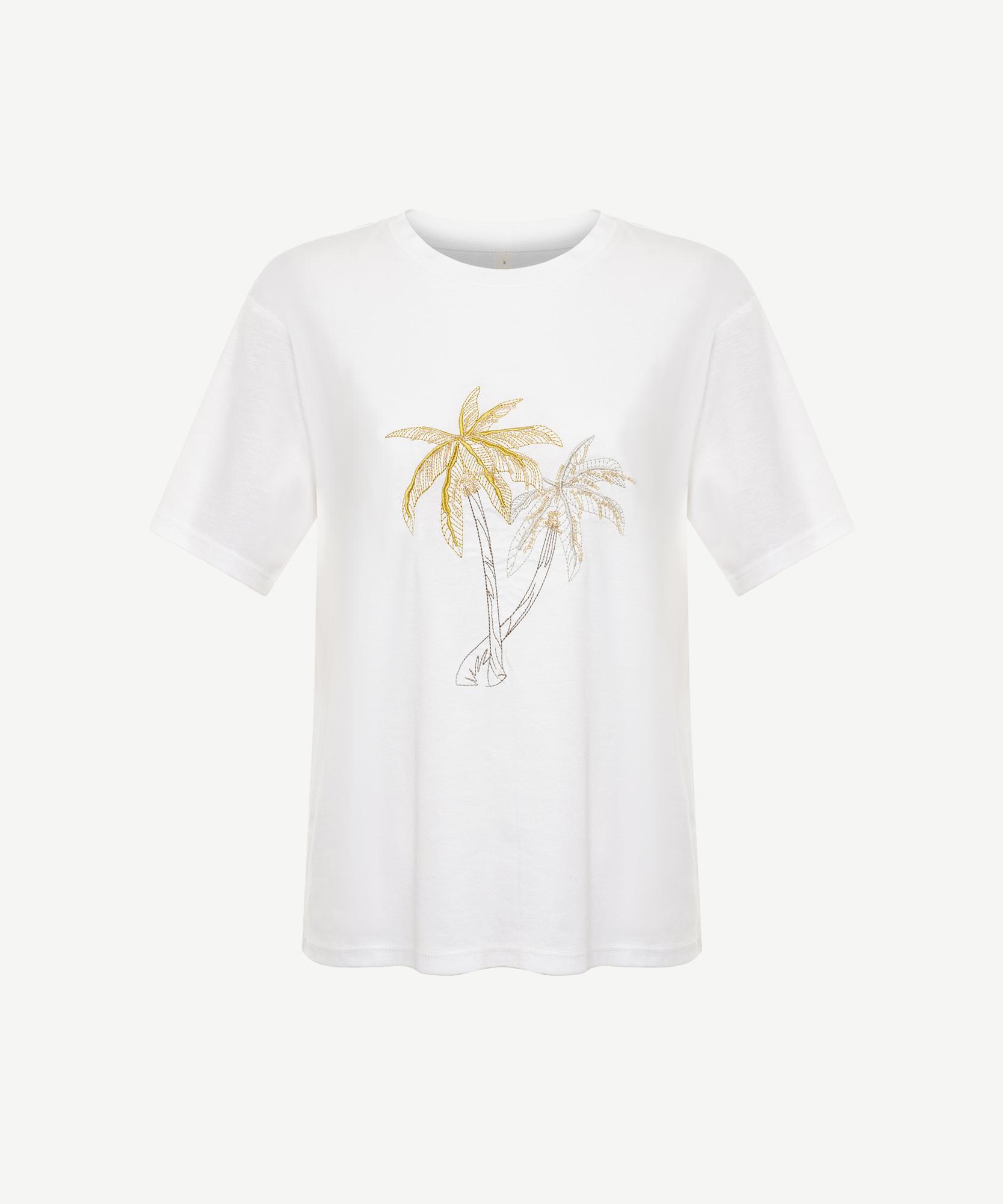 YARGICI Nakış Detaylı Bisiklet Yaka Kısa Kollu T-shirt