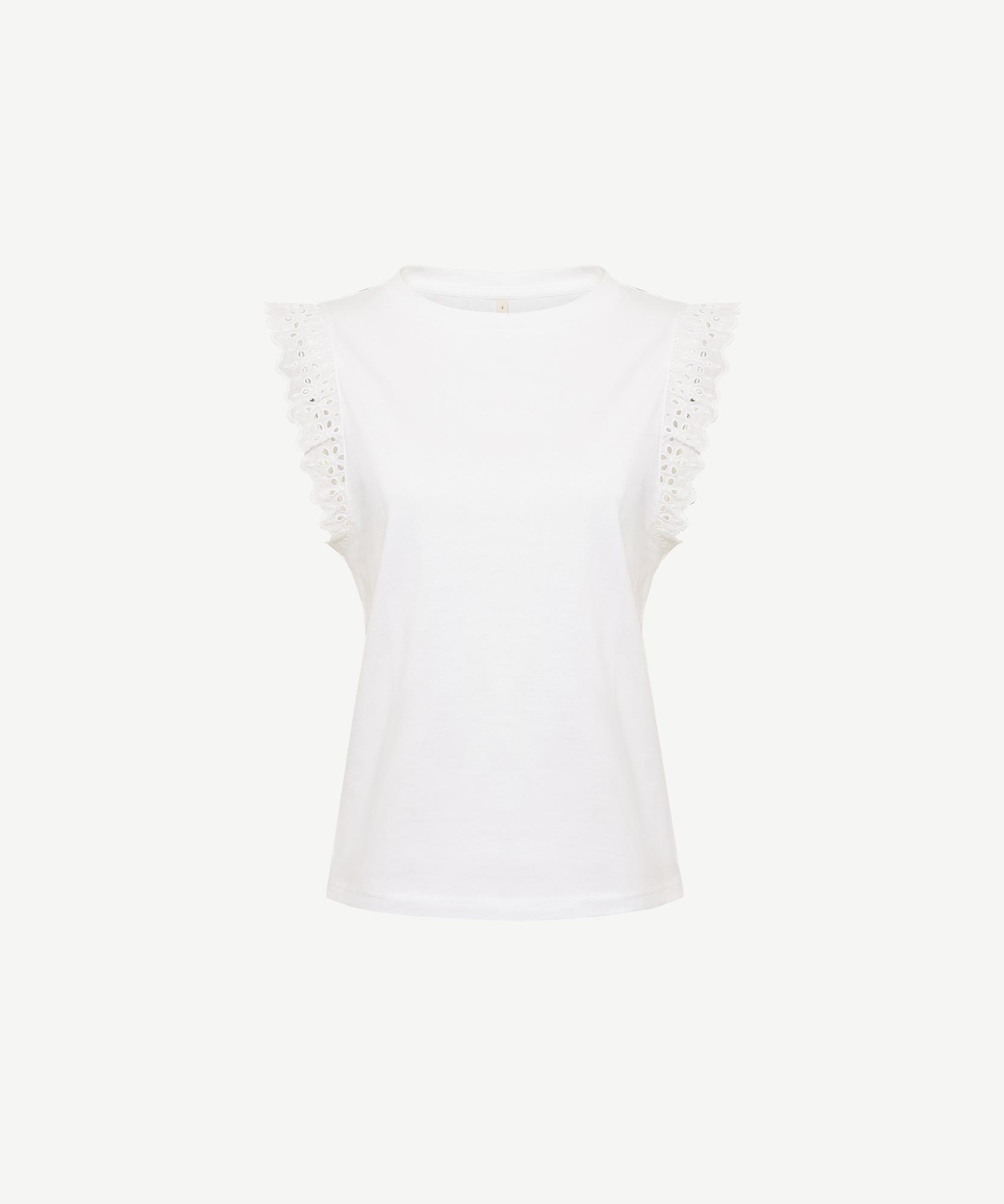 YARGICI Brode Detaylı Bisiklet Yaka Kolsuz T-shirt