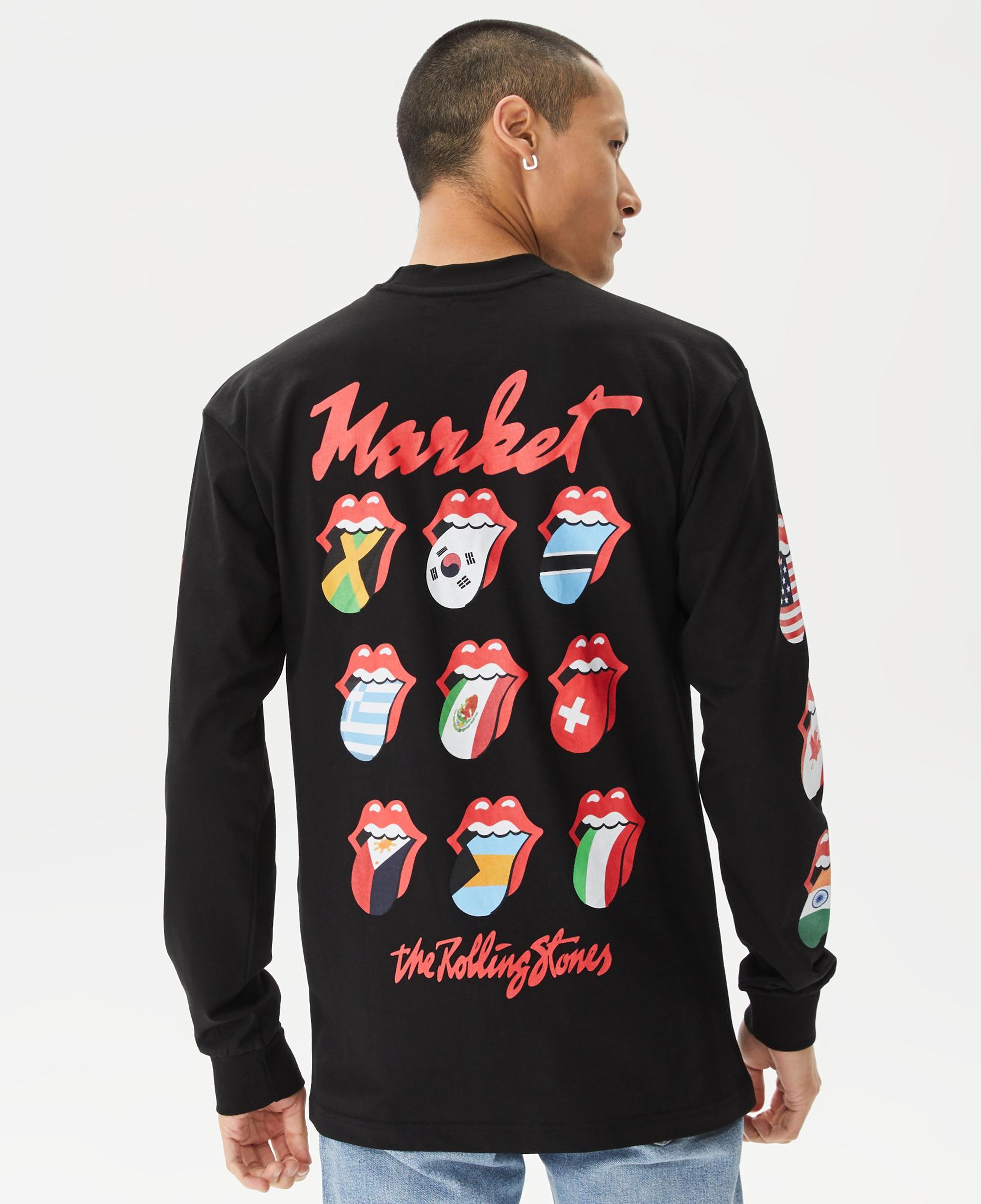 Market x Rolling Stones World Flag Erkek Siyah T-Shirt